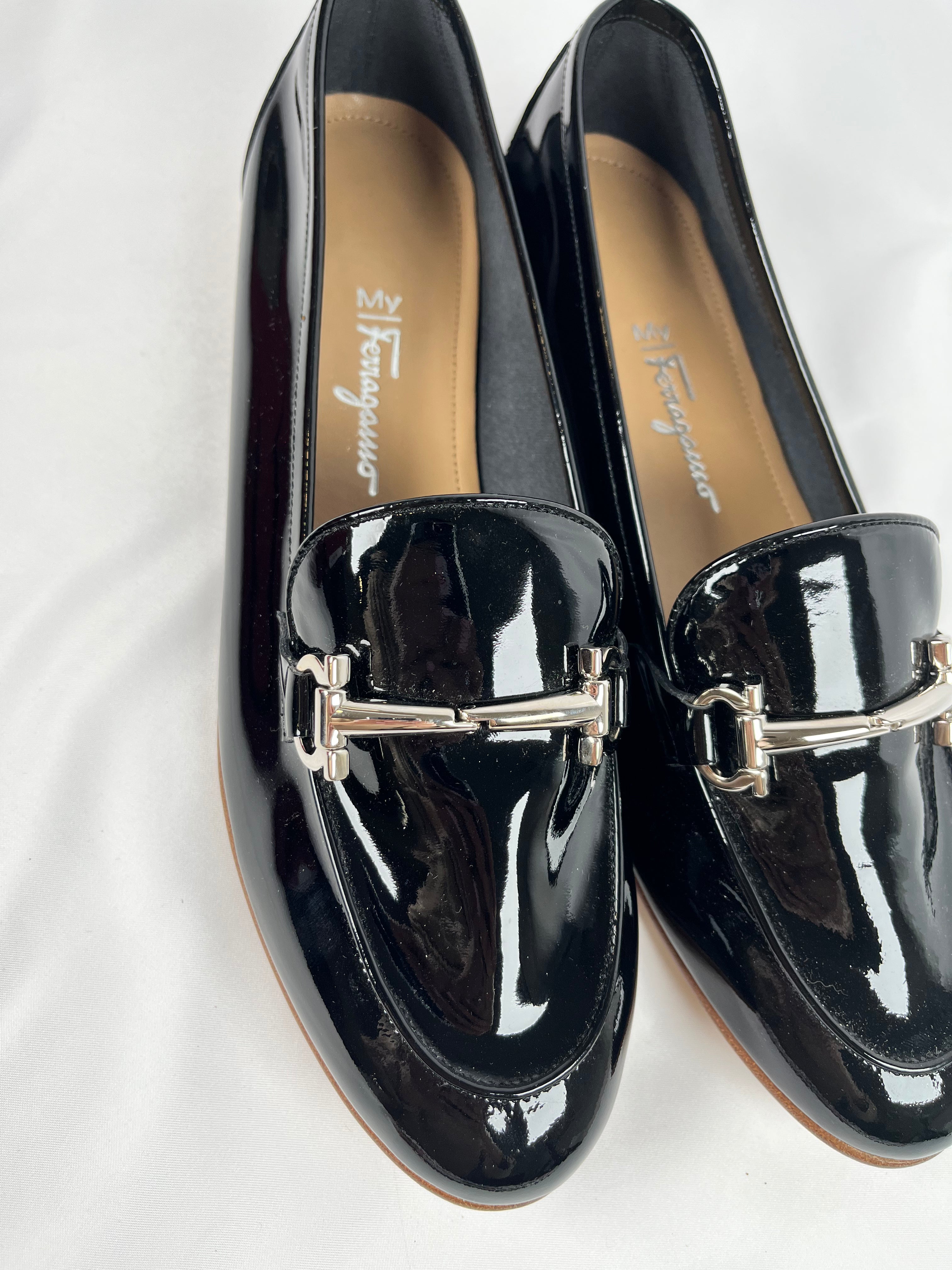 Salvatore Ferragamo Black Loafers, 9.5