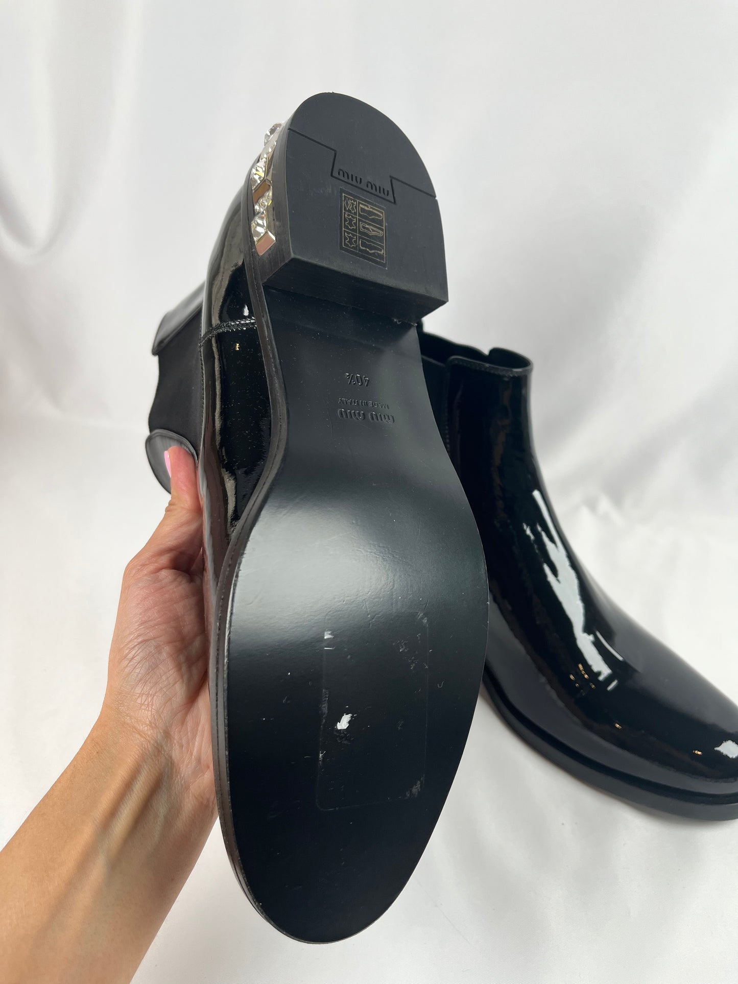Pre-Owned MIU MIU Ankle Black Boots, 40.5