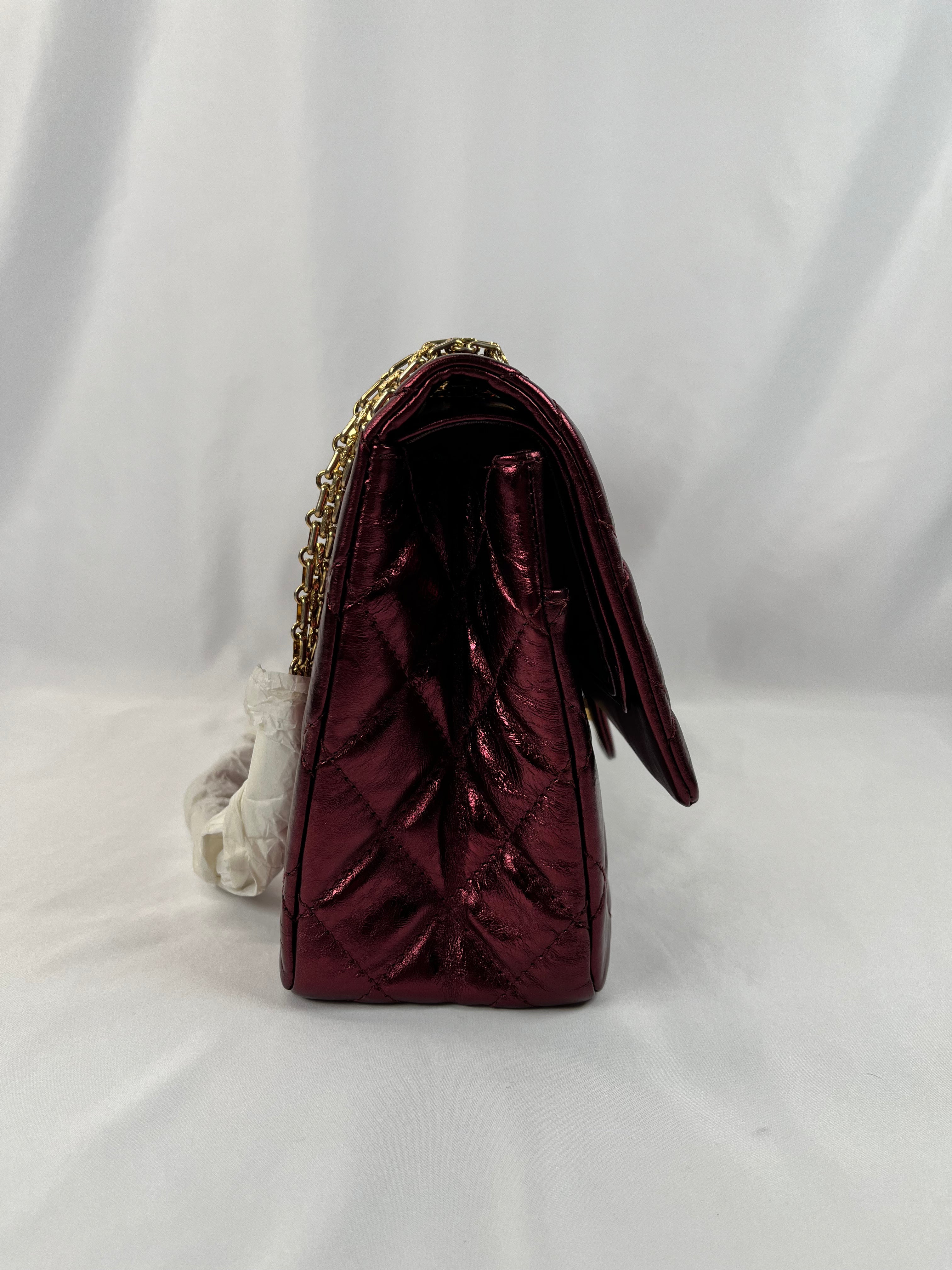 Chanel 2.55 Mademoiselle Re-Issue Wine Red Handbag
