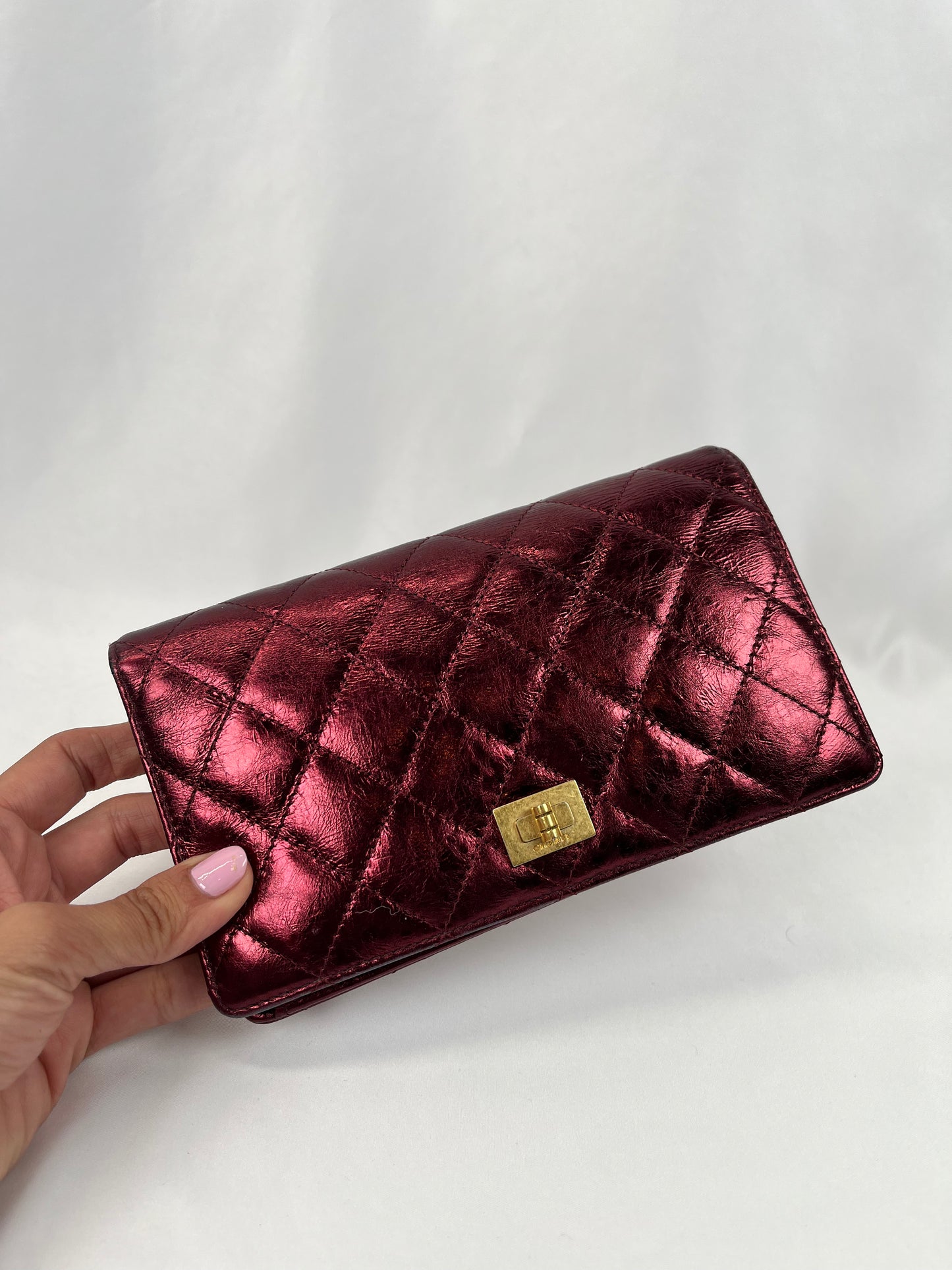 Pre-Owned Chanel™ Mademoiselle Flap, Wine Red Wallet