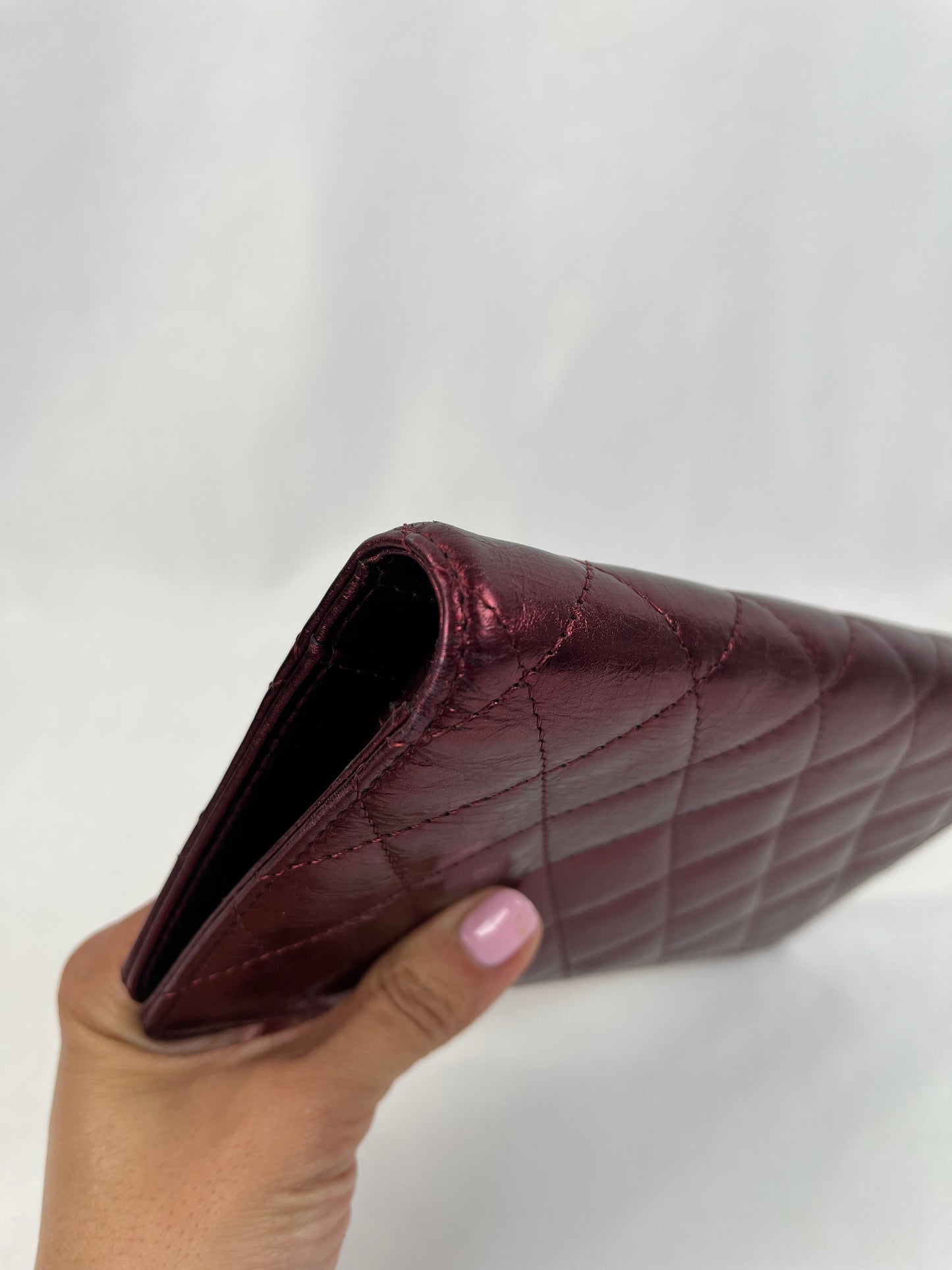 Pre-Owned Chanel™ Mademoiselle Flap, Wine Red Wallet