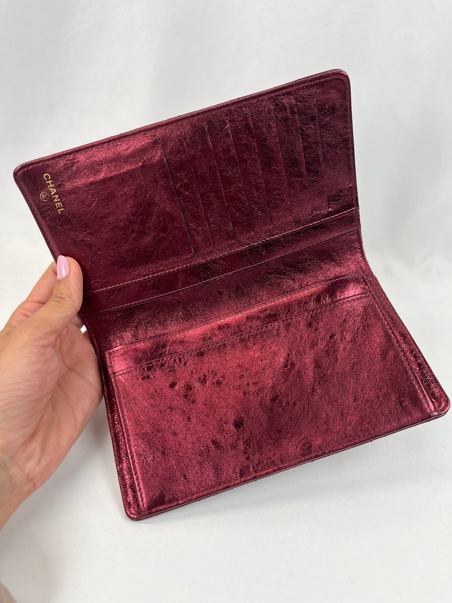 Pre-Owned Chanel™ Mademoiselle Flap, Wine Red Wallet
