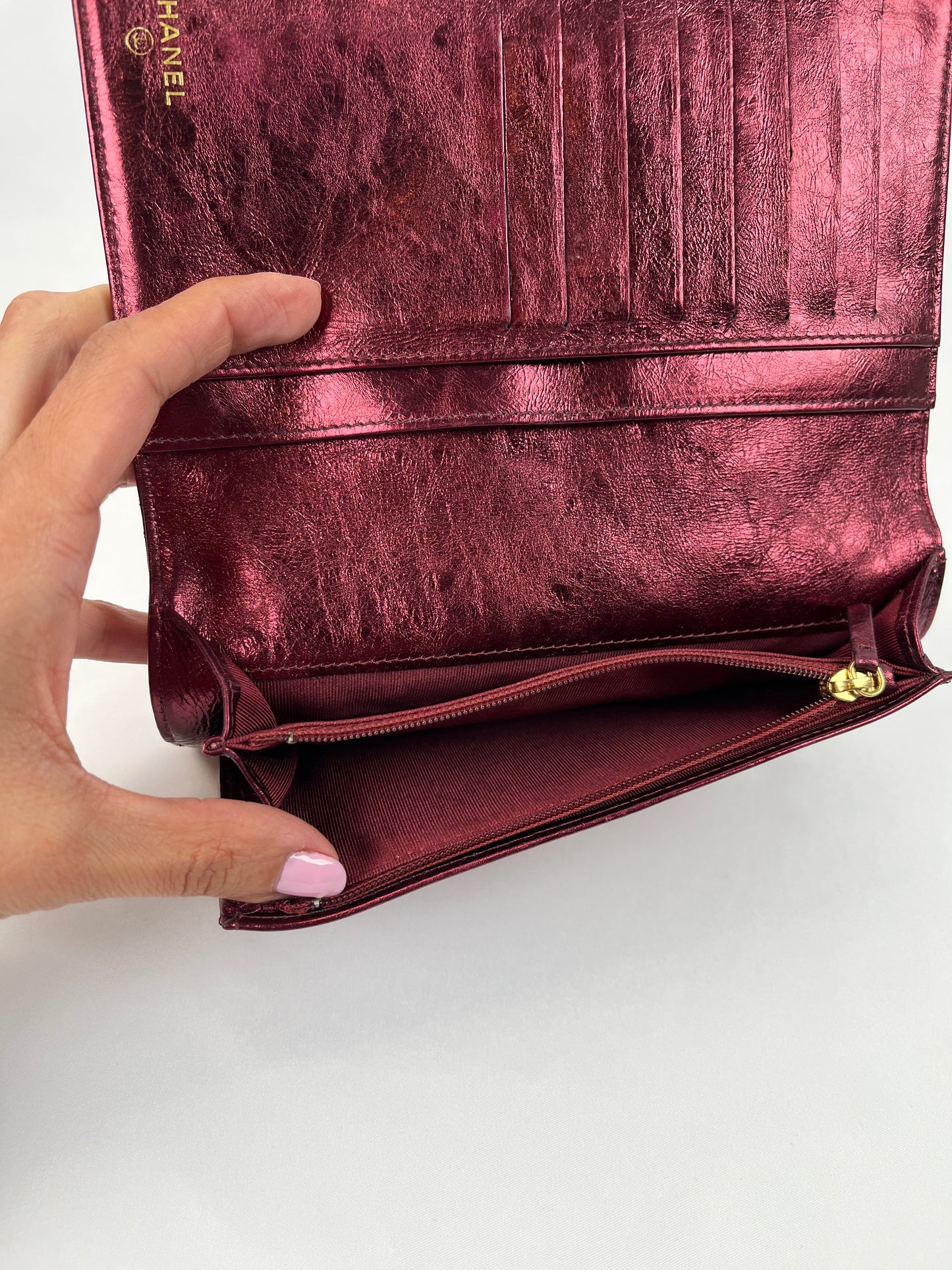 Pre-Owned Chanel™ Mademoiselle Flap, Wine Red Wallet