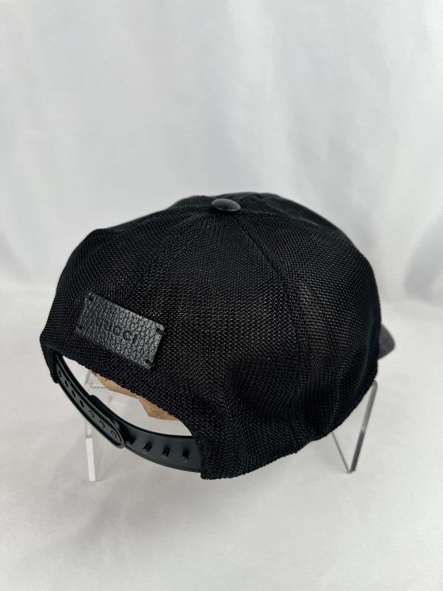 Pre-Owned GUCCI Nylon Baseball Black Hat, Medium