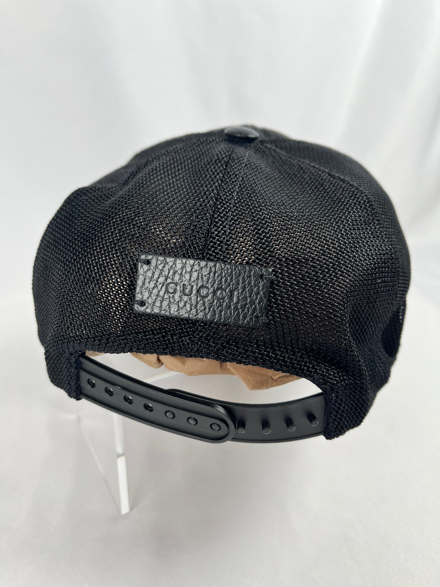 Pre-Owned GUCCI Nylon Baseball Black Hat, Medium