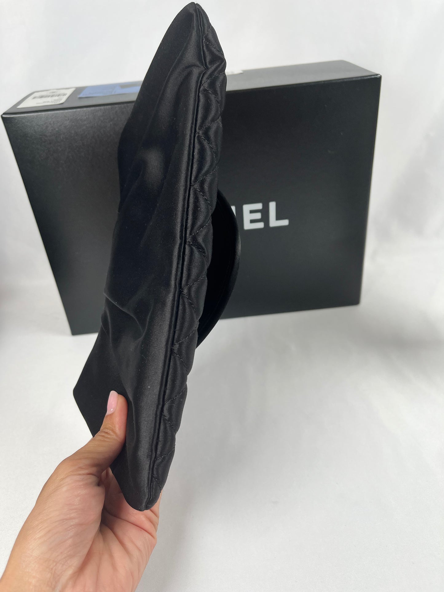 Pre-Owned CHANEL™ Half Moon Sac Pochette Black Clutch