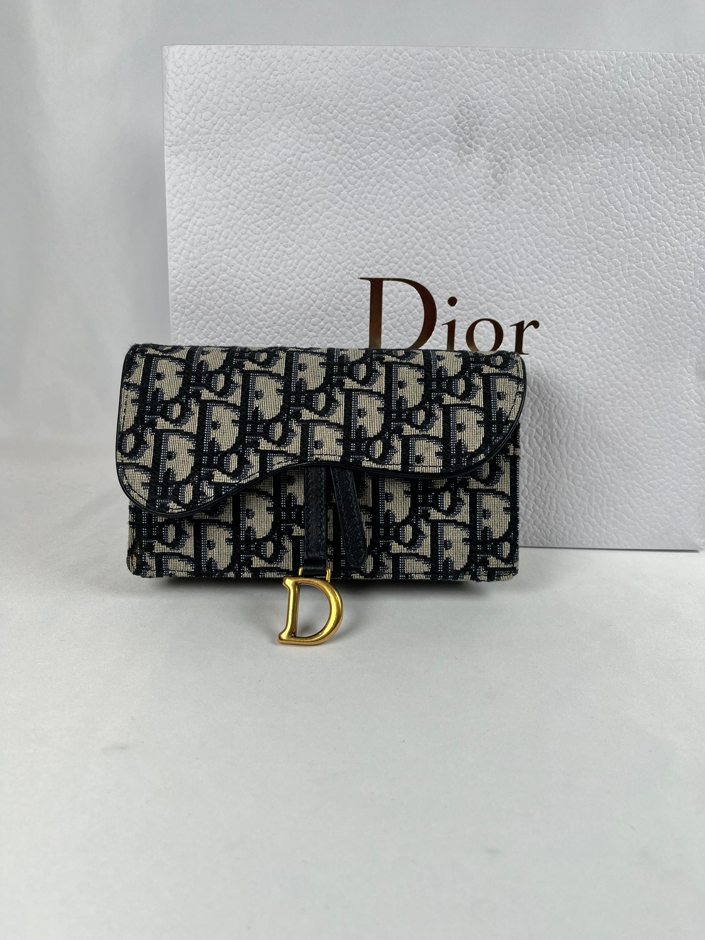 Pre-Owned CHRISTIAN DIOR Saddle Blue Belt Bag