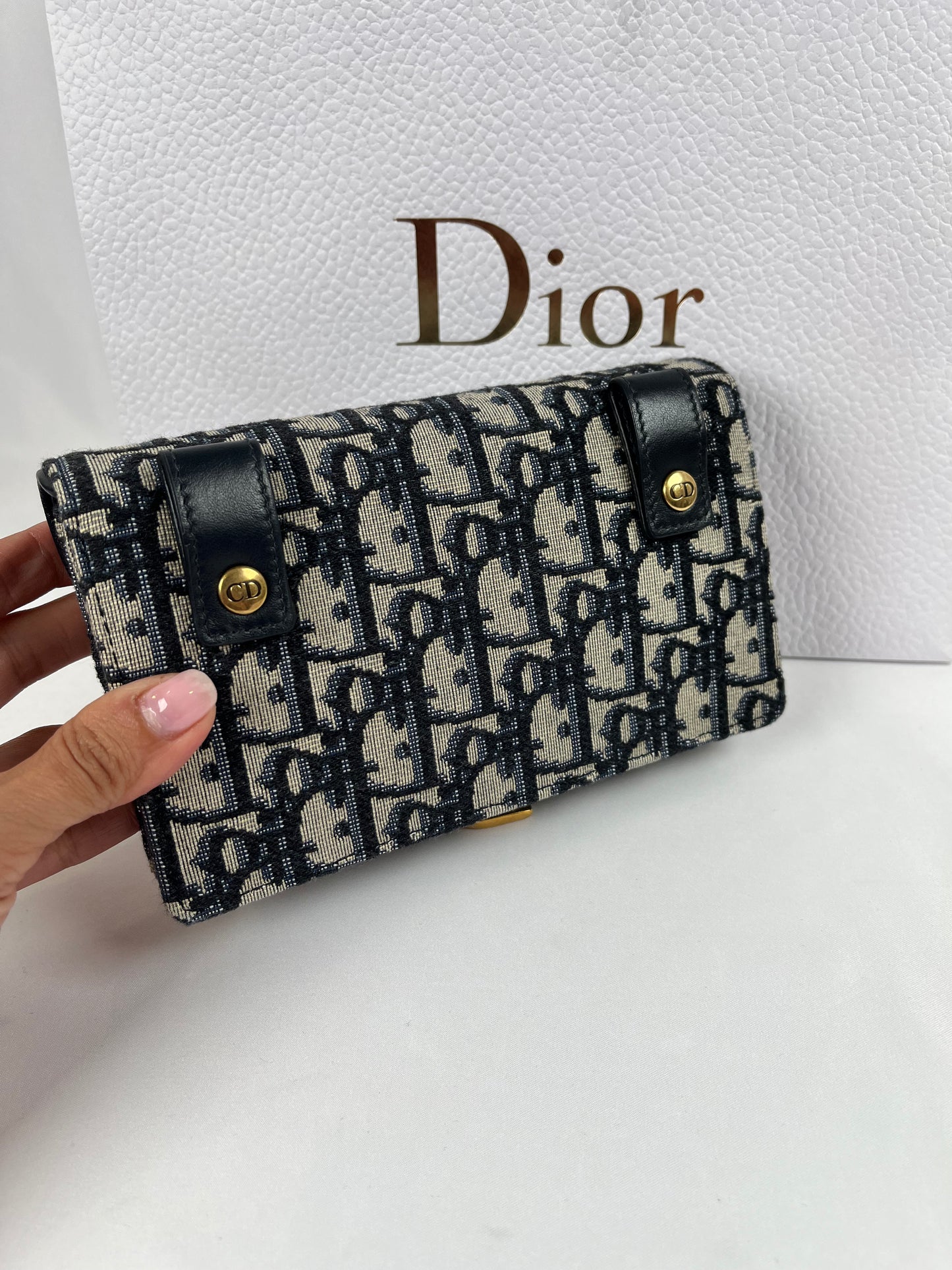 Pre-Owned CHRISTIAN DIOR Saddle Blue Belt Bag