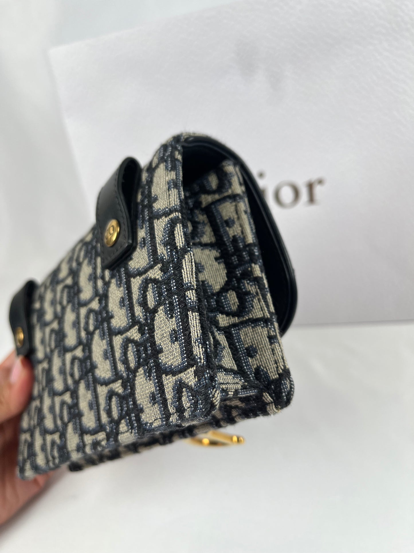 Pre-Owned CHRISTIAN DIOR Saddle Blue Belt Bag