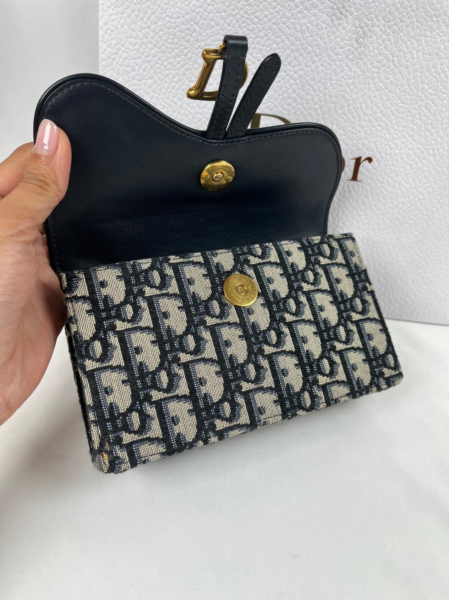 Pre-Owned CHRISTIAN DIOR Saddle Blue Belt Bag