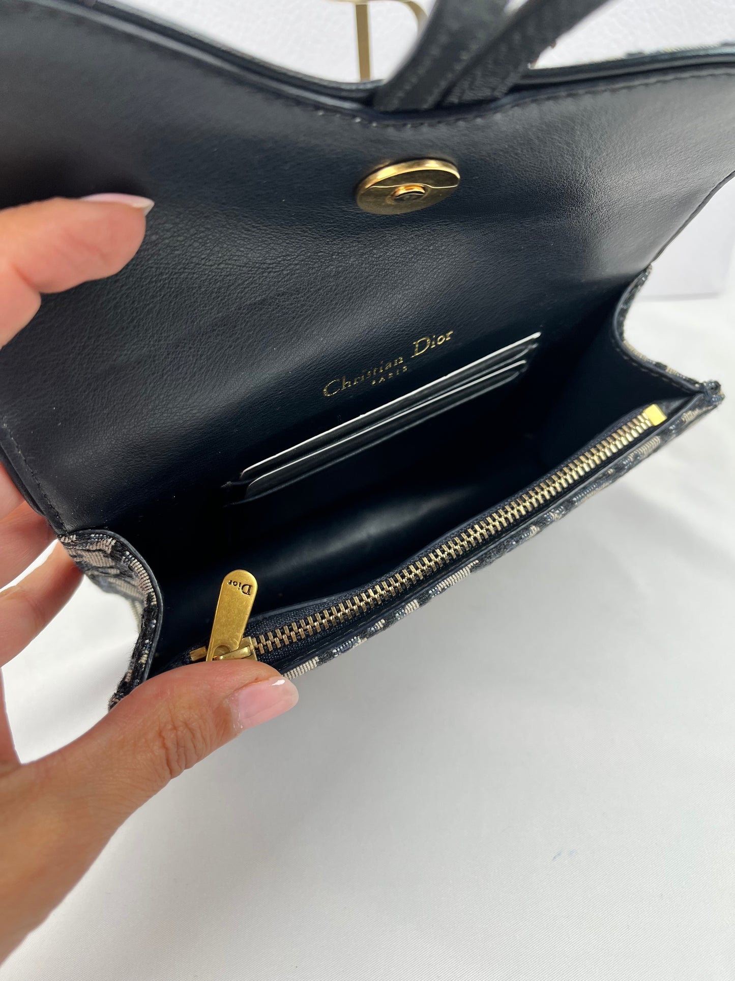 Pre-Owned CHRISTIAN DIOR Saddle Blue Belt Bag