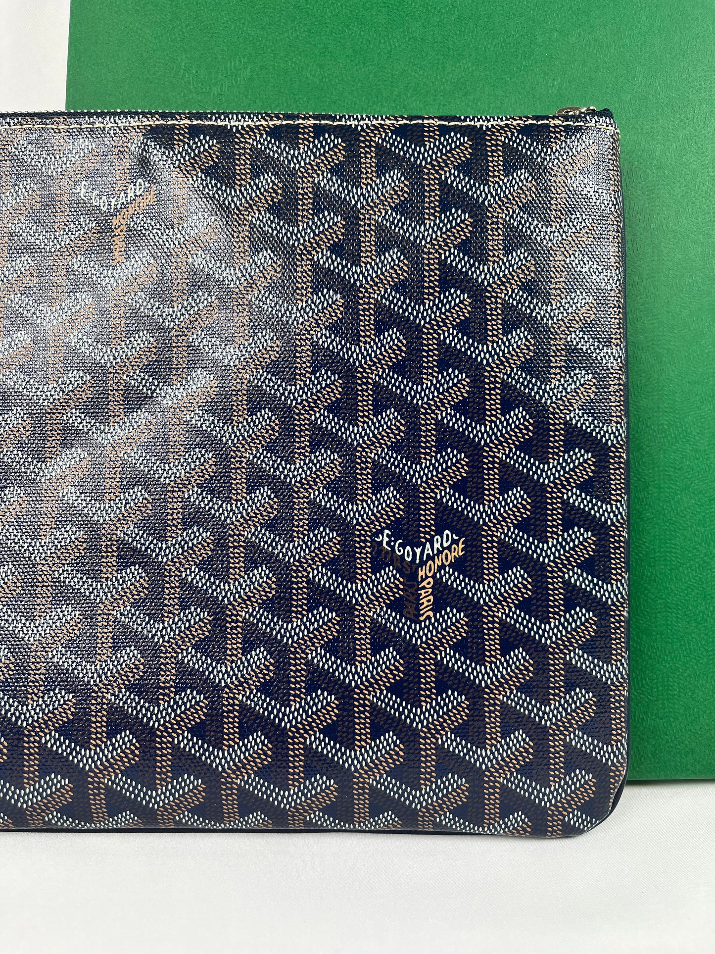 Pre-Owned GOYARD Senat Portfolio Blue Clutch, MM