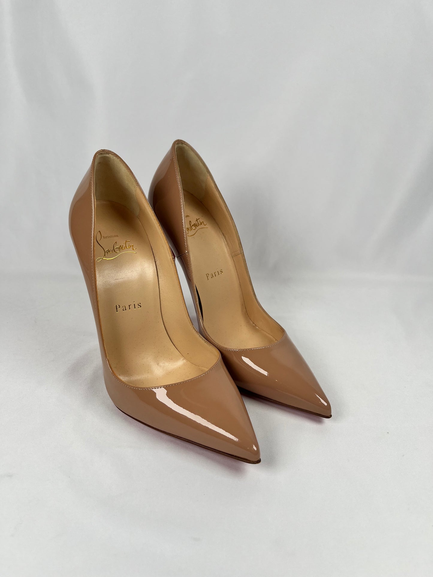 Pre-Owned CHRISTIAN LOUBOUTIN So Kate Nude Pumps, 36.5