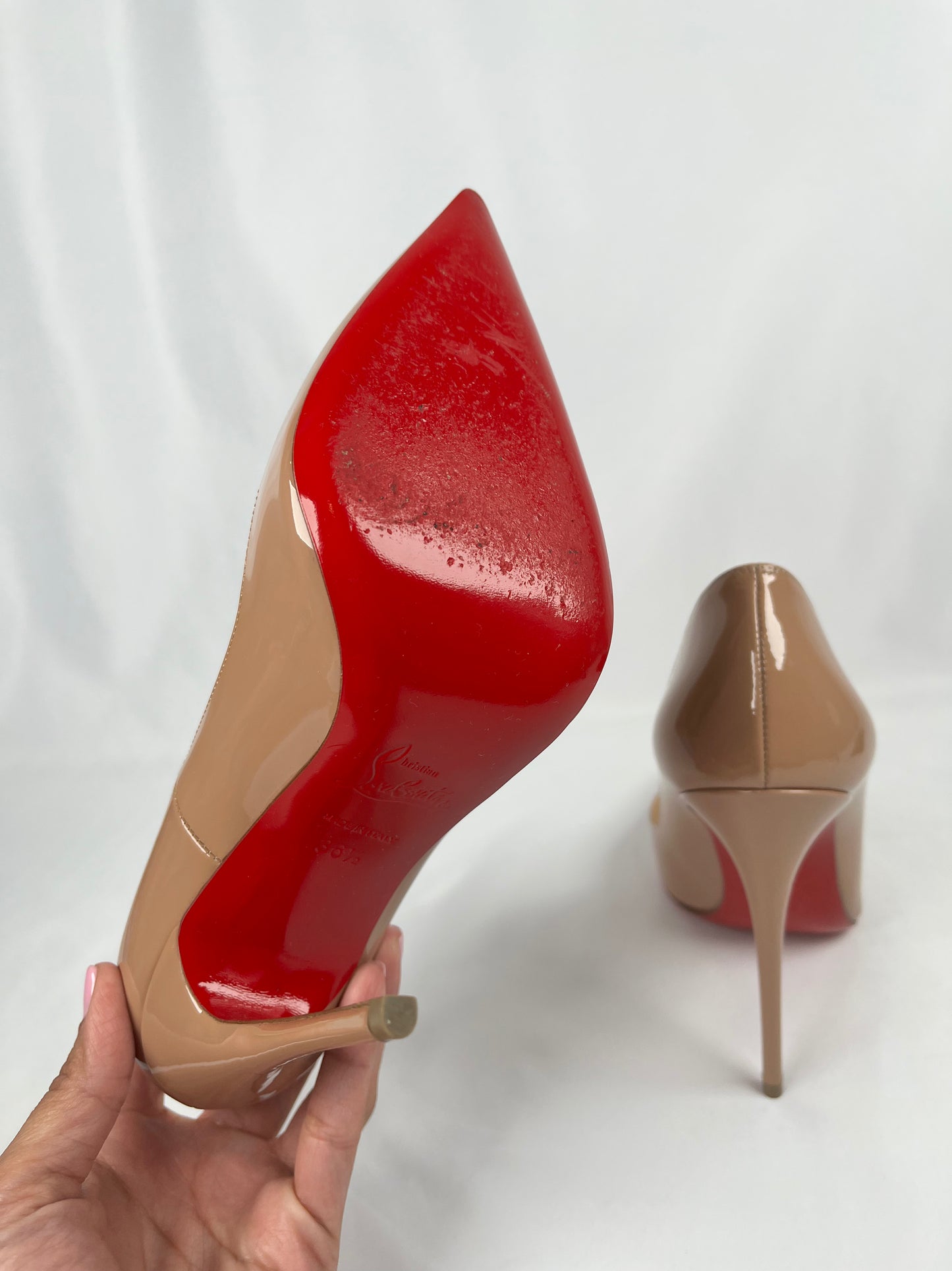 Pre-Owned CHRISTIAN LOUBOUTIN So Kate Nude Pumps, 36.5
