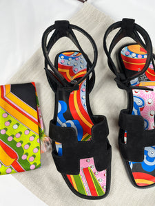 Pre-Owned HERMES Eyra Black Sandals, 36