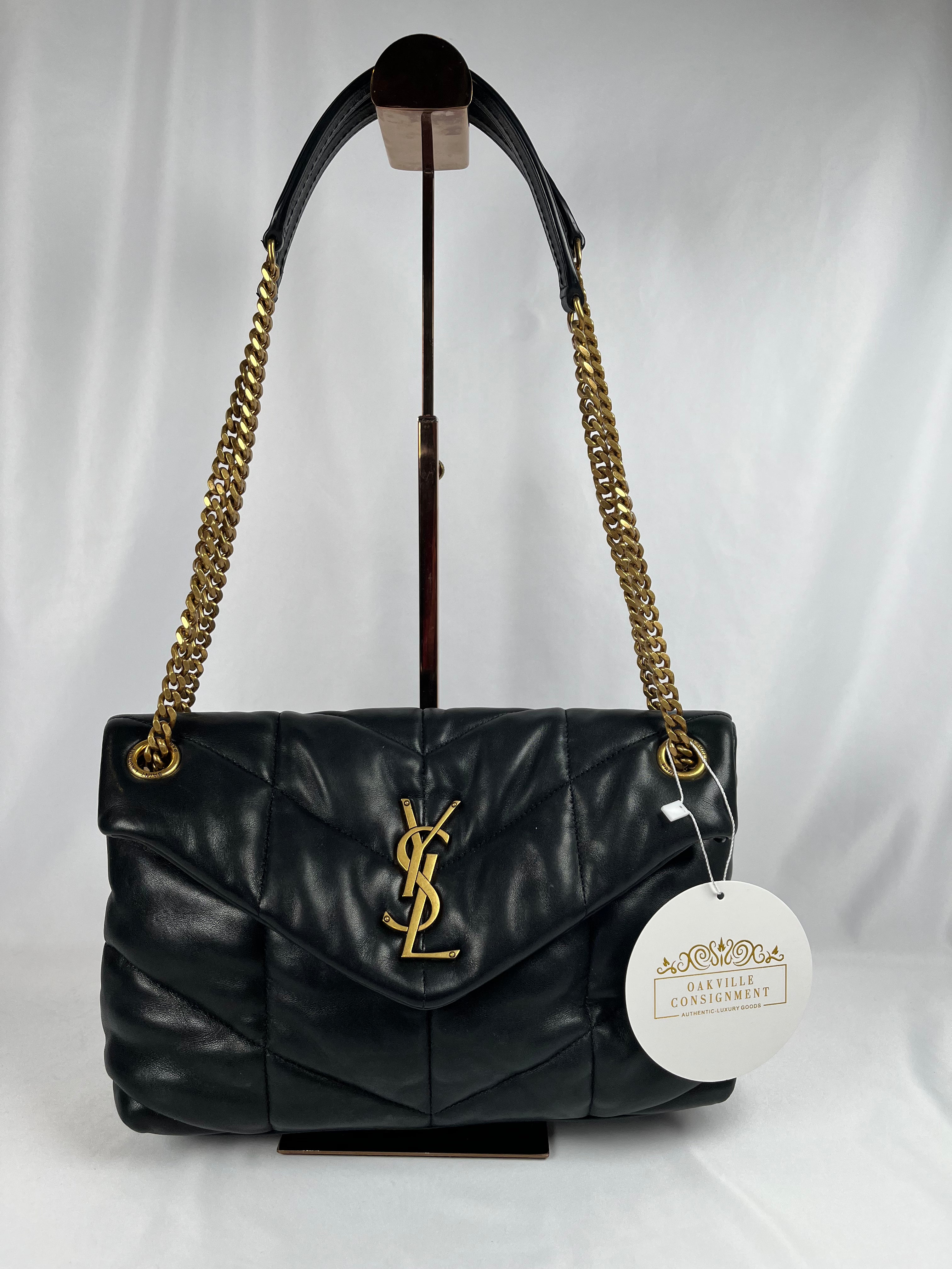Pre-Owned SAINT LAURENT LouLou Puffer Black Handbag