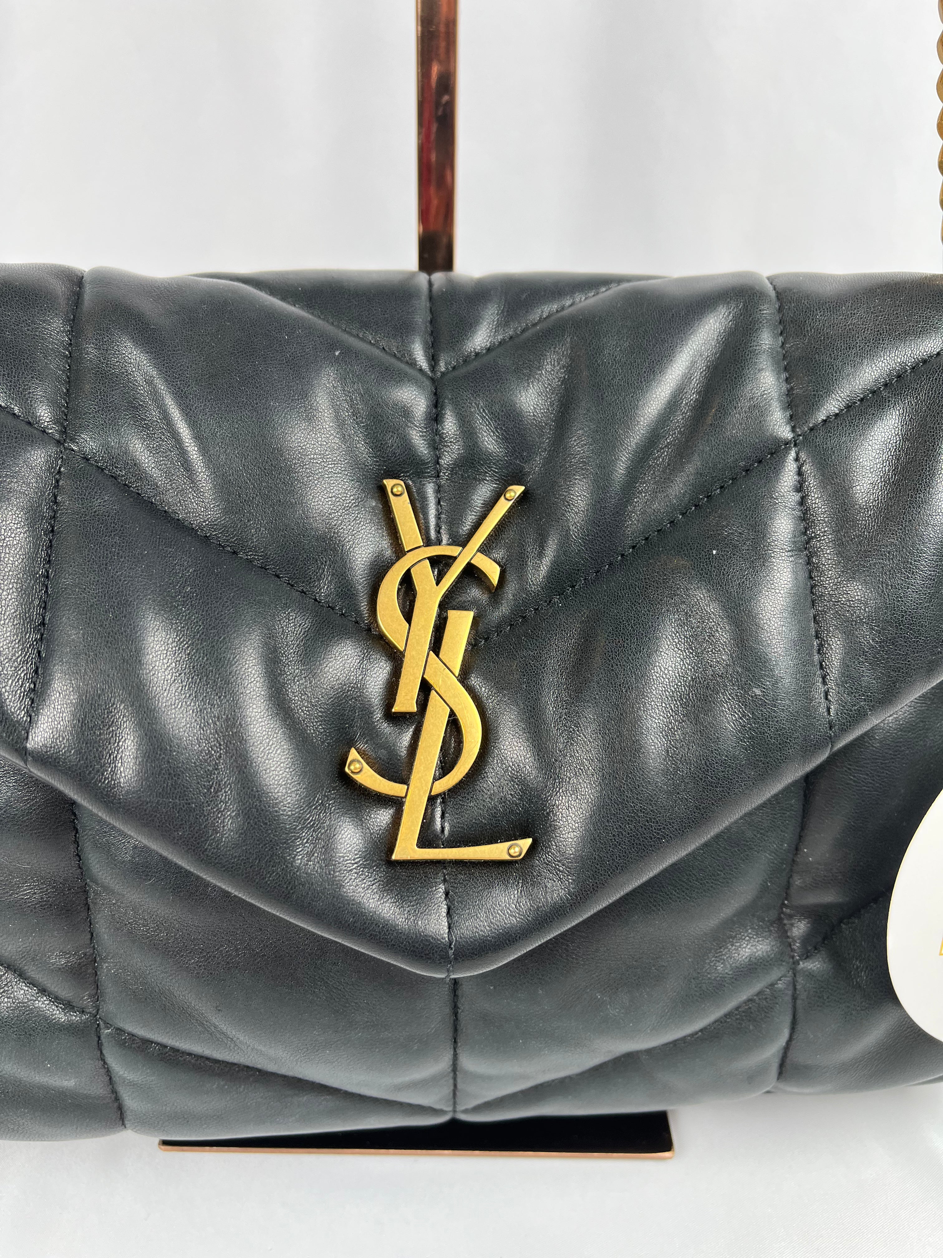 Pre-Owned SAINT LAURENT LouLou Puffer Black Handbag