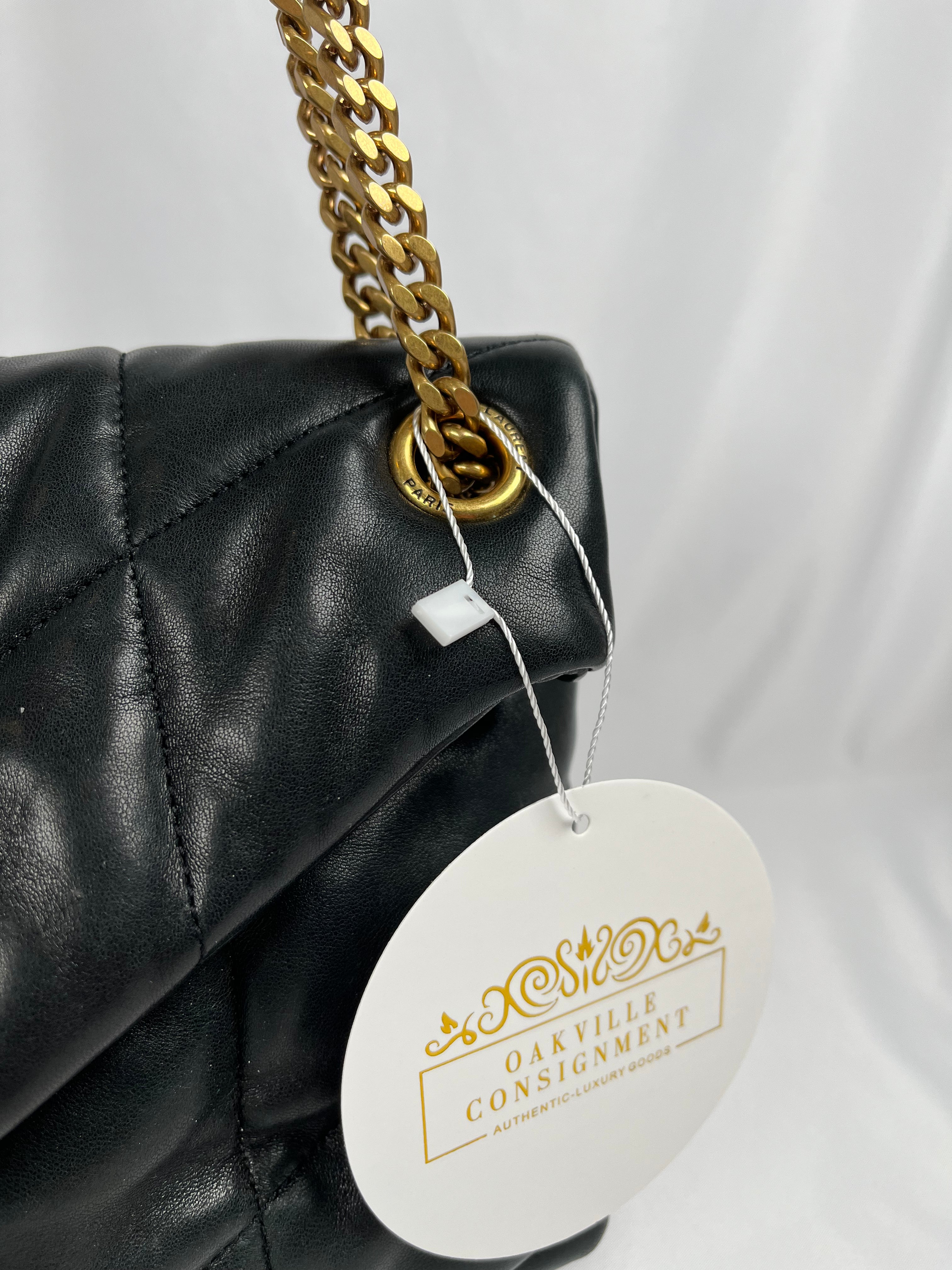 Pre-Owned SAINT LAURENT LouLou Puffer Black Handbag