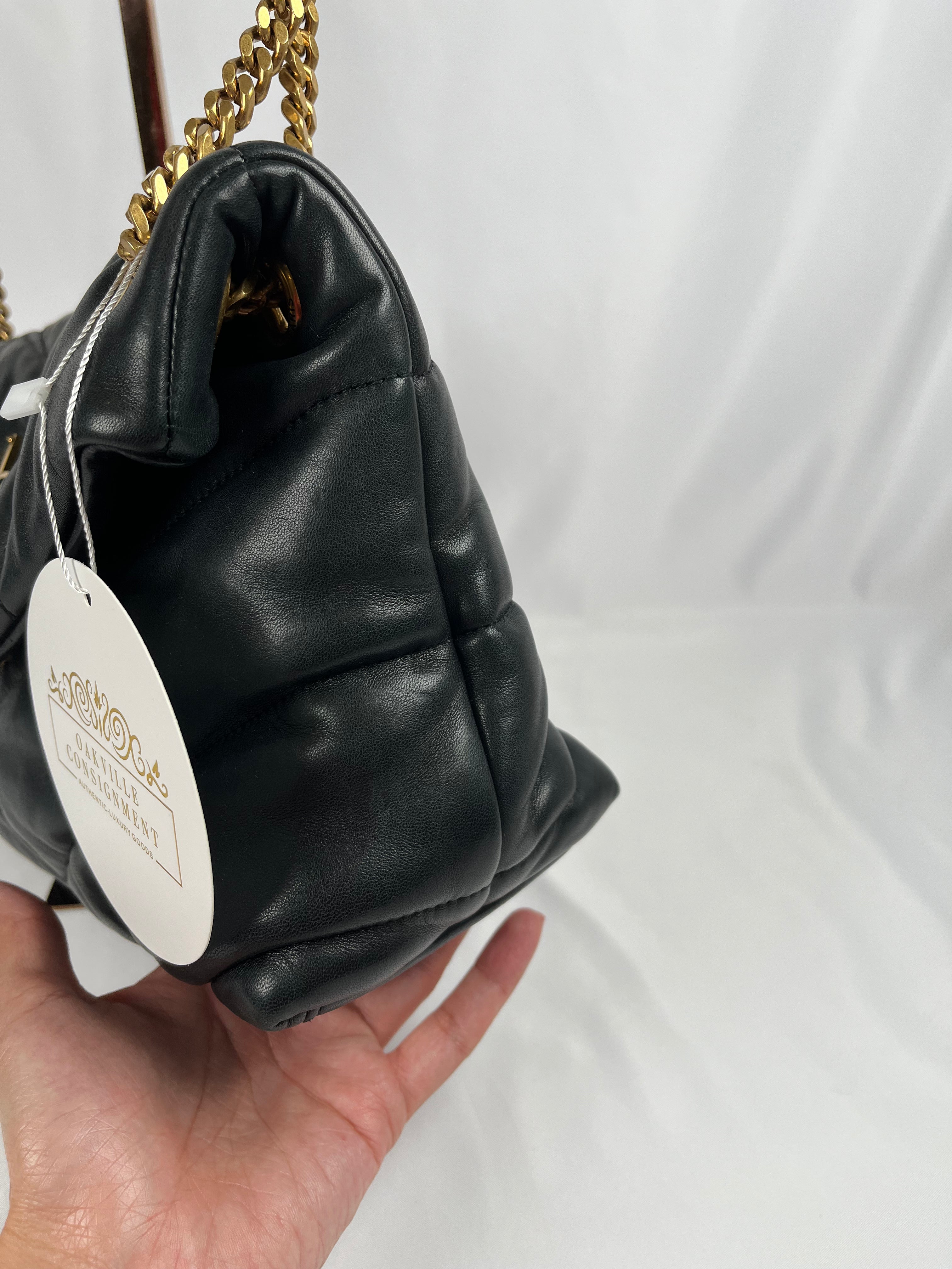 Pre-Owned SAINT LAURENT LouLou Puffer Black Handbag