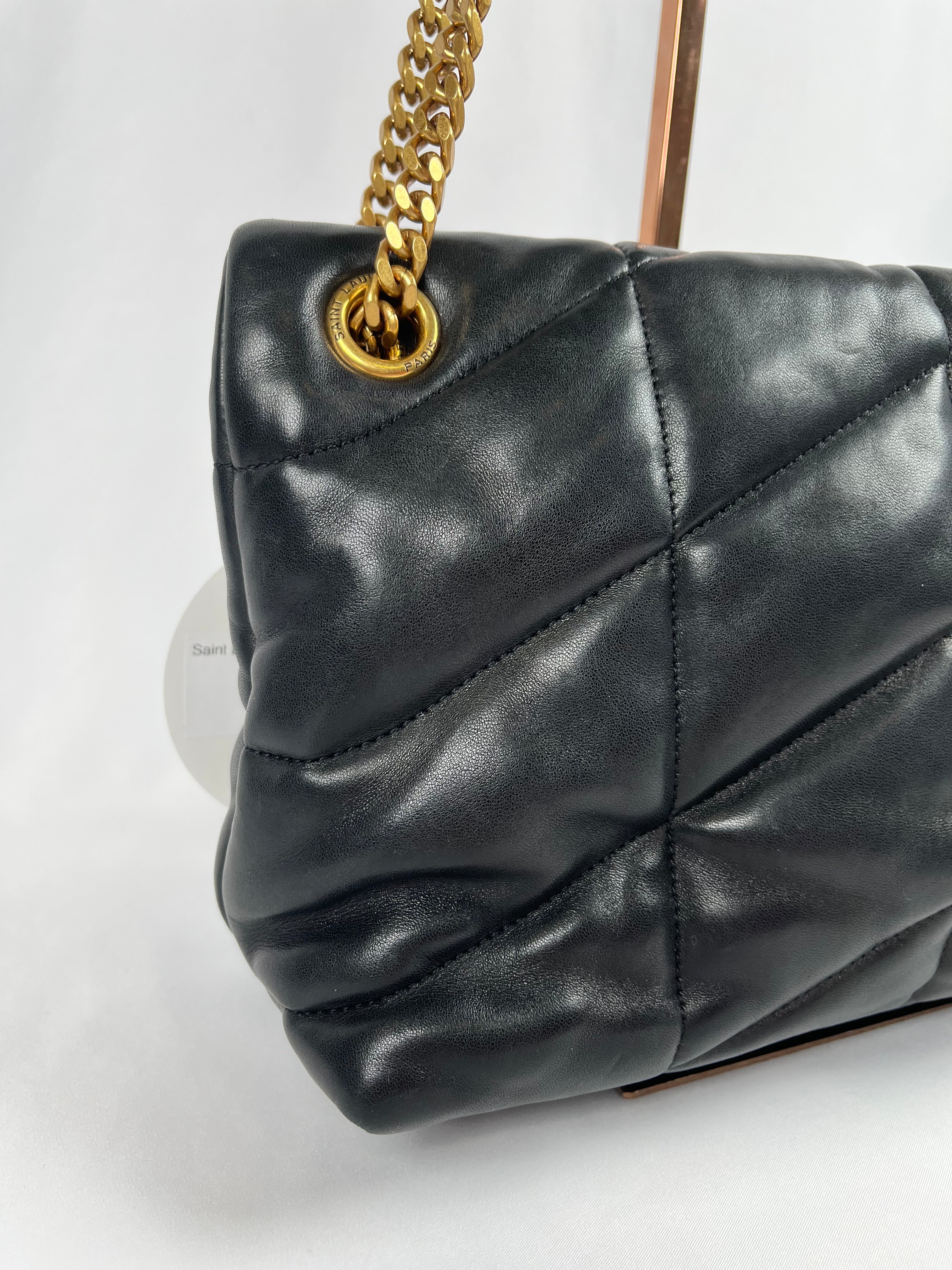 Pre-Owned SAINT LAURENT LouLou Puffer Black Handbag