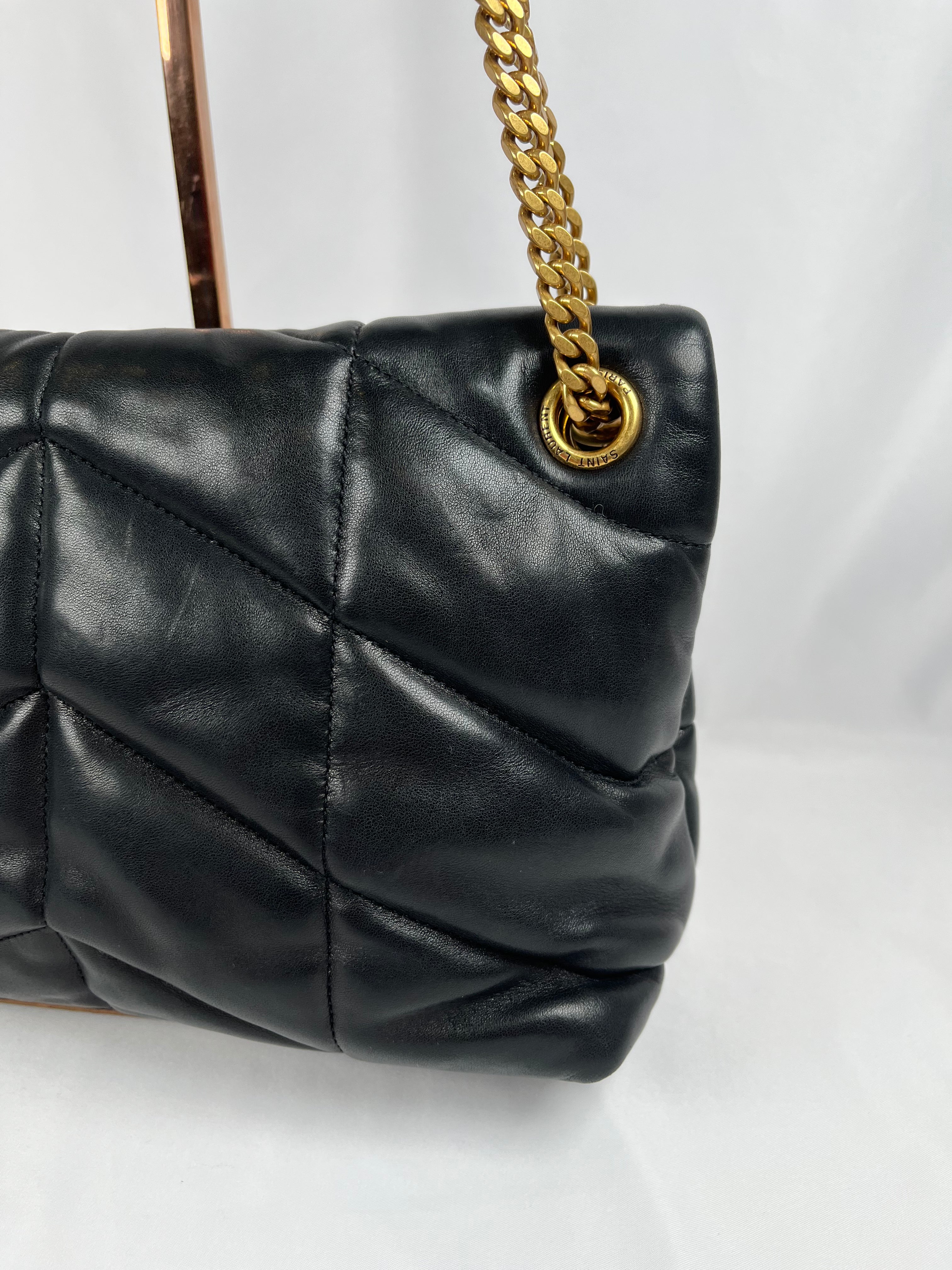 Pre-Owned SAINT LAURENT LouLou Puffer Black Handbag