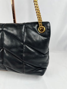 Pre-Owned SAINT LAURENT LouLou Puffer Black Handbag