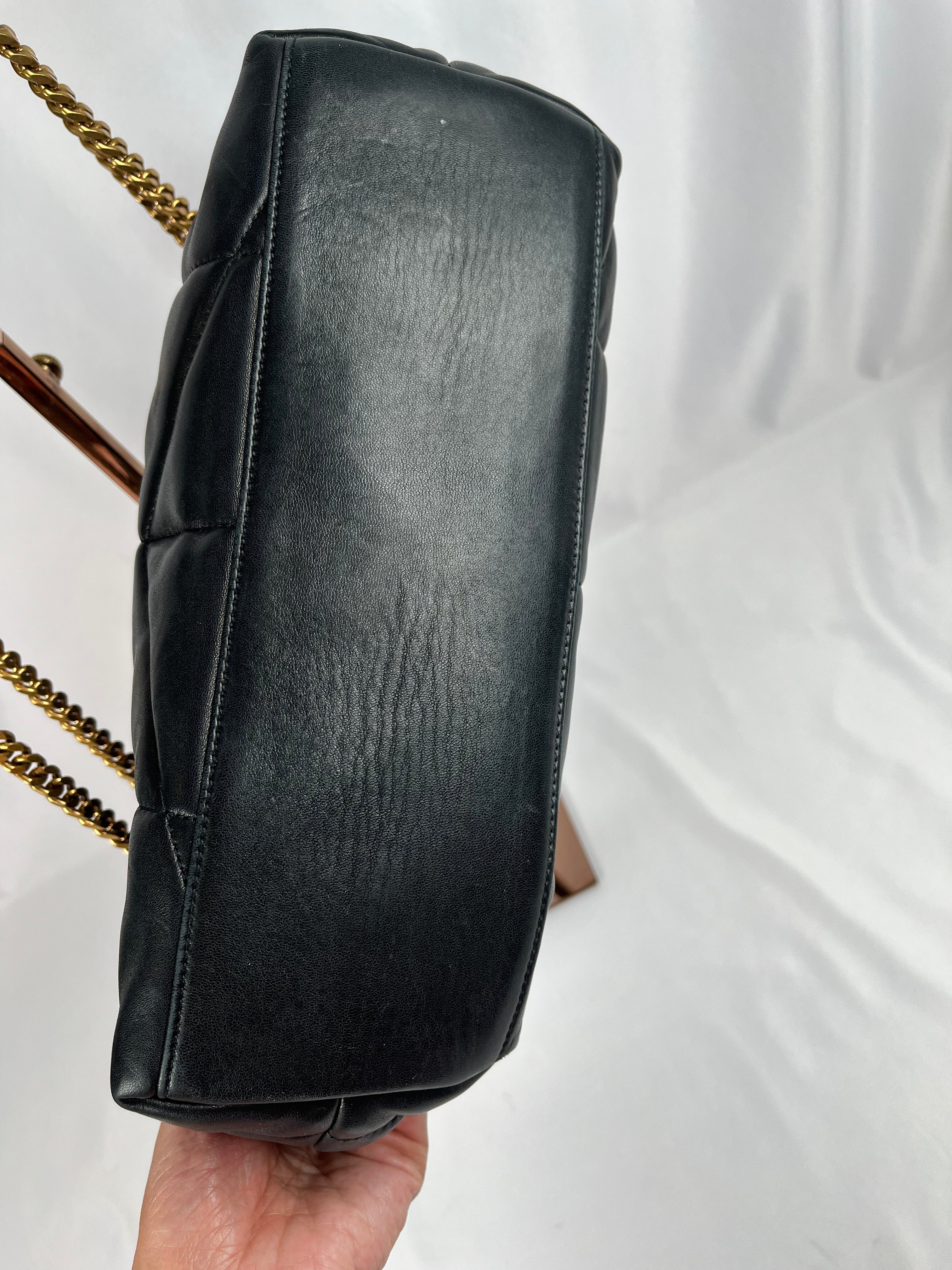 Pre-Owned SAINT LAURENT LouLou Puffer Black Handbag