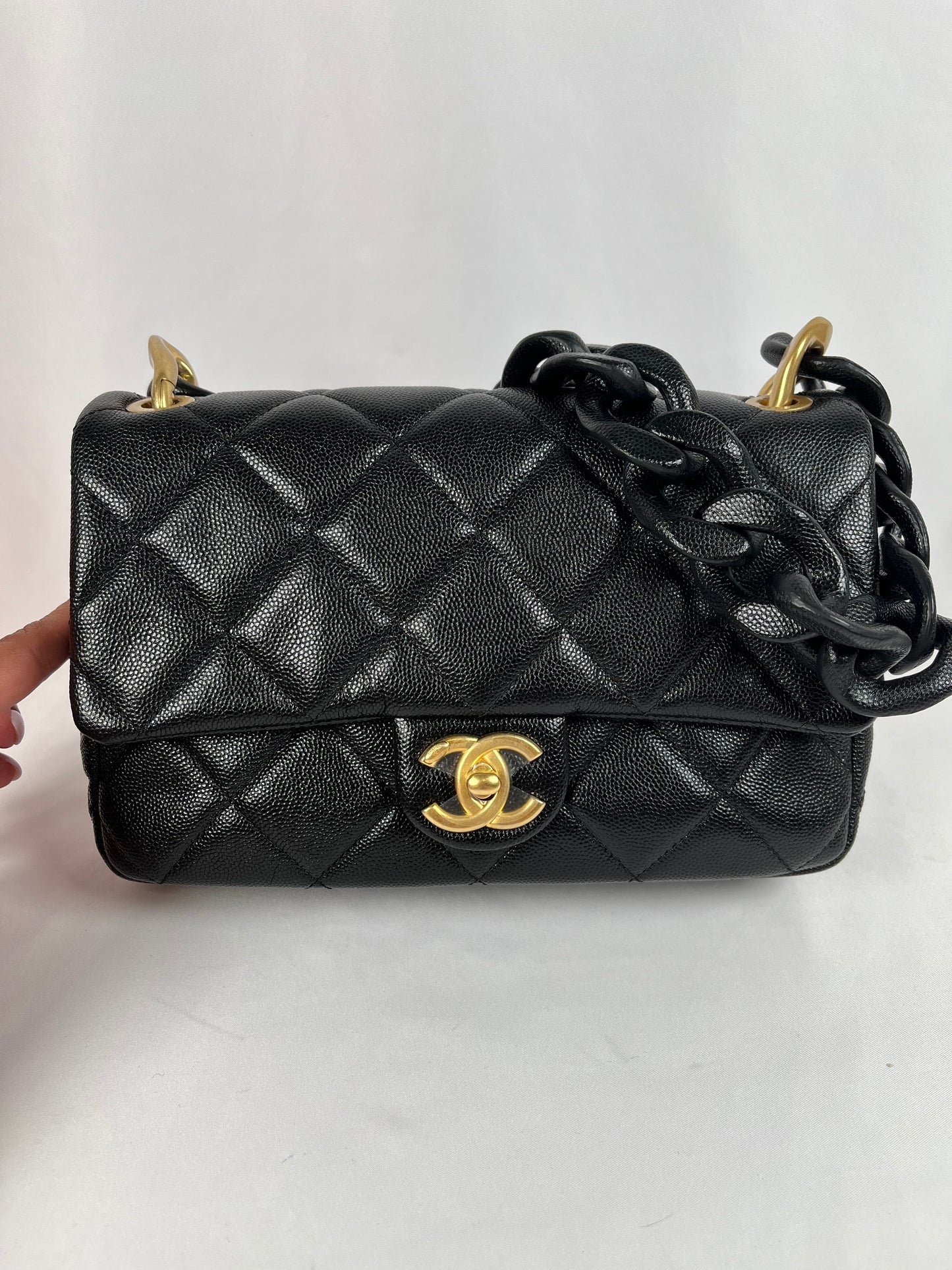 Pre-Owned CHANEL™ Quilted Funky Match Flap Black Handbag **Limited Edition**