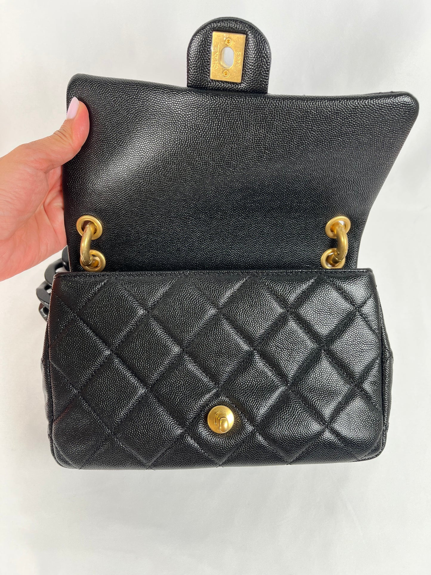 Pre-Owned CHANEL™ Quilted Funky Match Flap Black Handbag **Limited Edition**