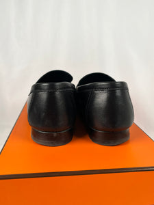 Pre-Owned HERMES Paris Black Loafers, 36