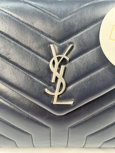 Pre-Owned SAINT LAURENT LouLou Monogram Dark Blue Handbag, Medium