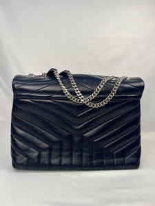 Pre-Owned SAINT LAURENT LouLou Monogram Dark Blue Handbag, Medium