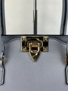 Pre-Owned VALENTINO Vitello Rockstud Double Handle London Stone Handbag