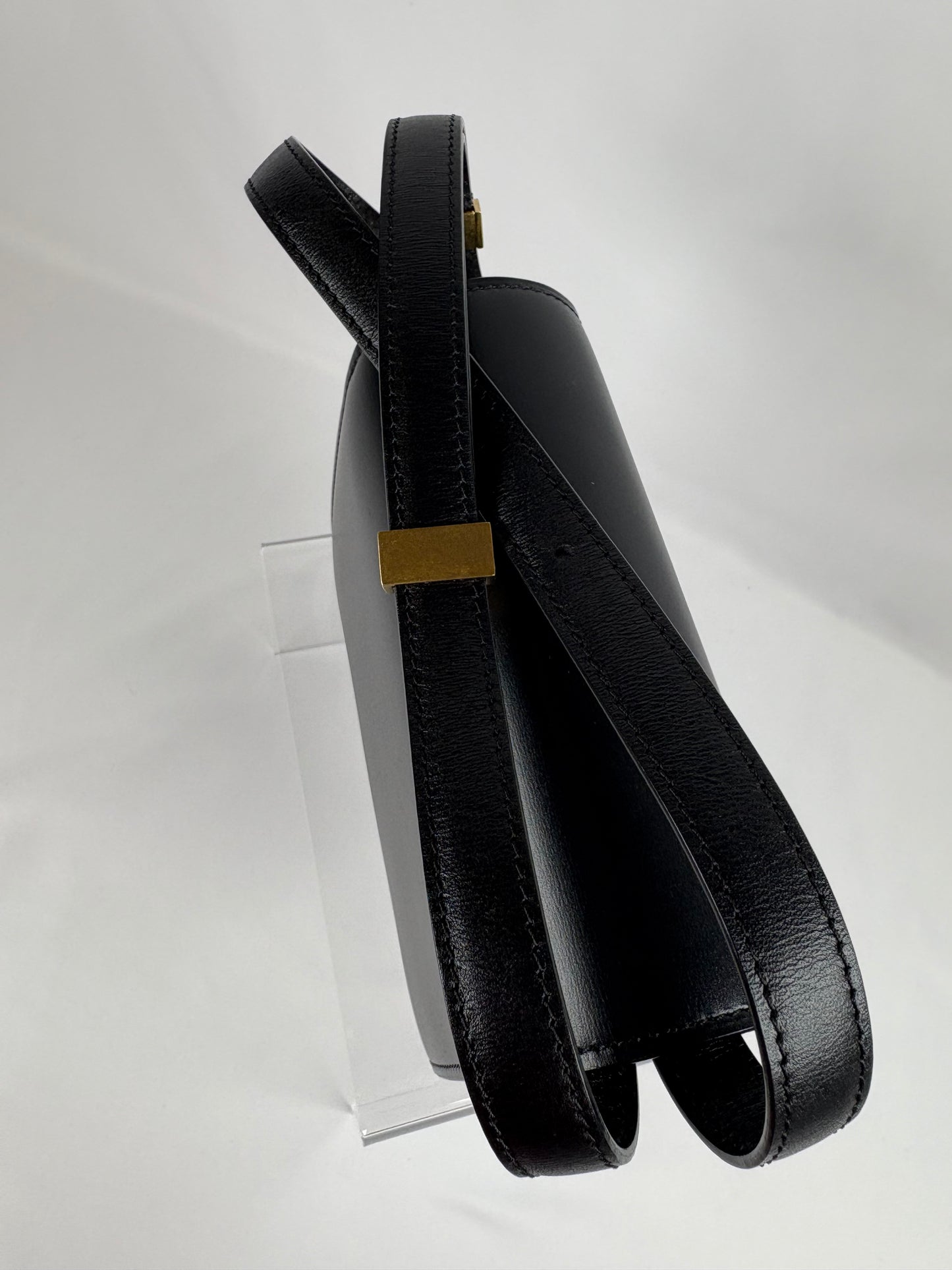 Pre-Owned CELINE Smooth Calfskin Box Black Handbag, Small