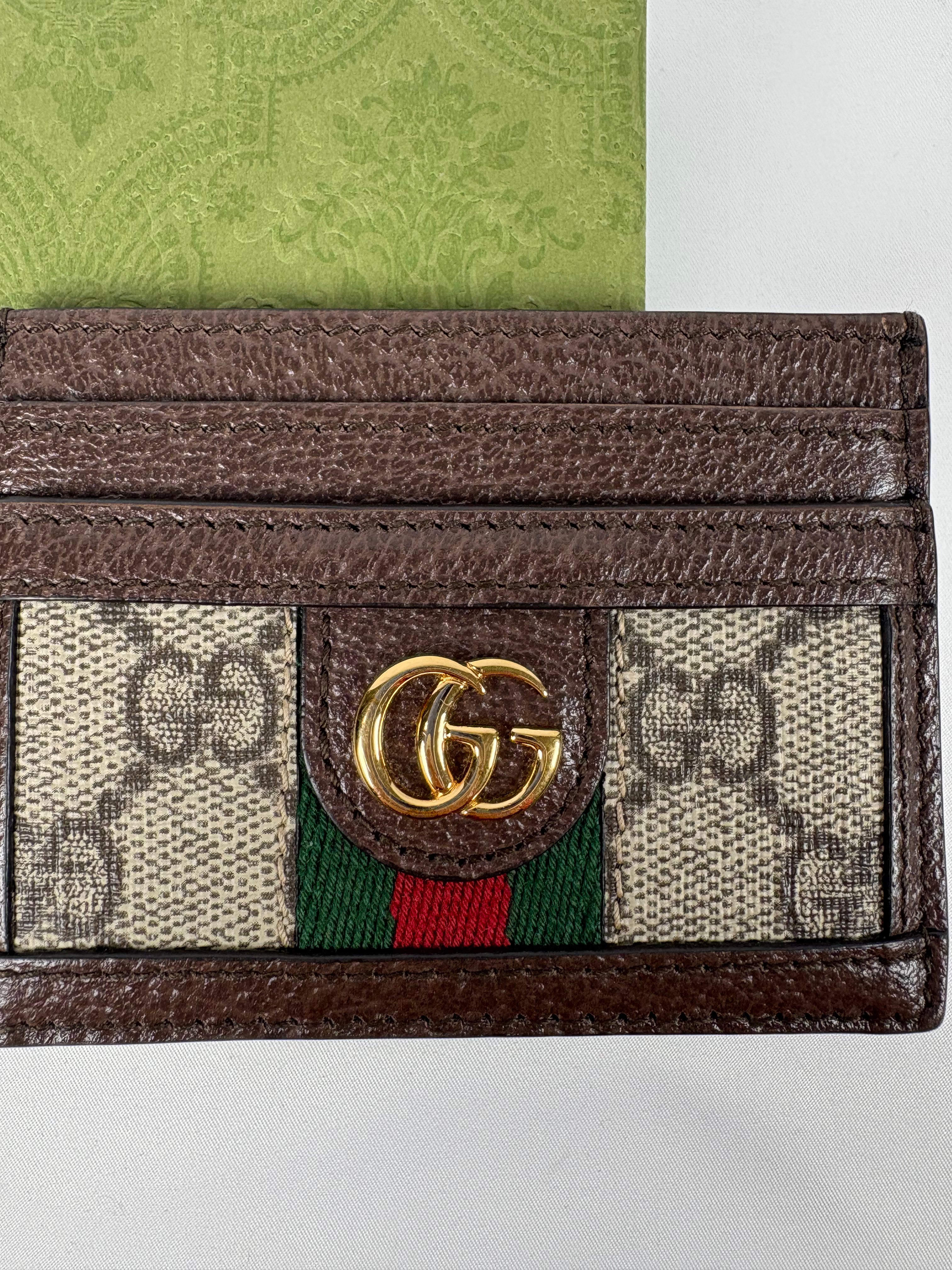 Pre-Owned GUCCI Ophidia Monogram Card Holder, One Size