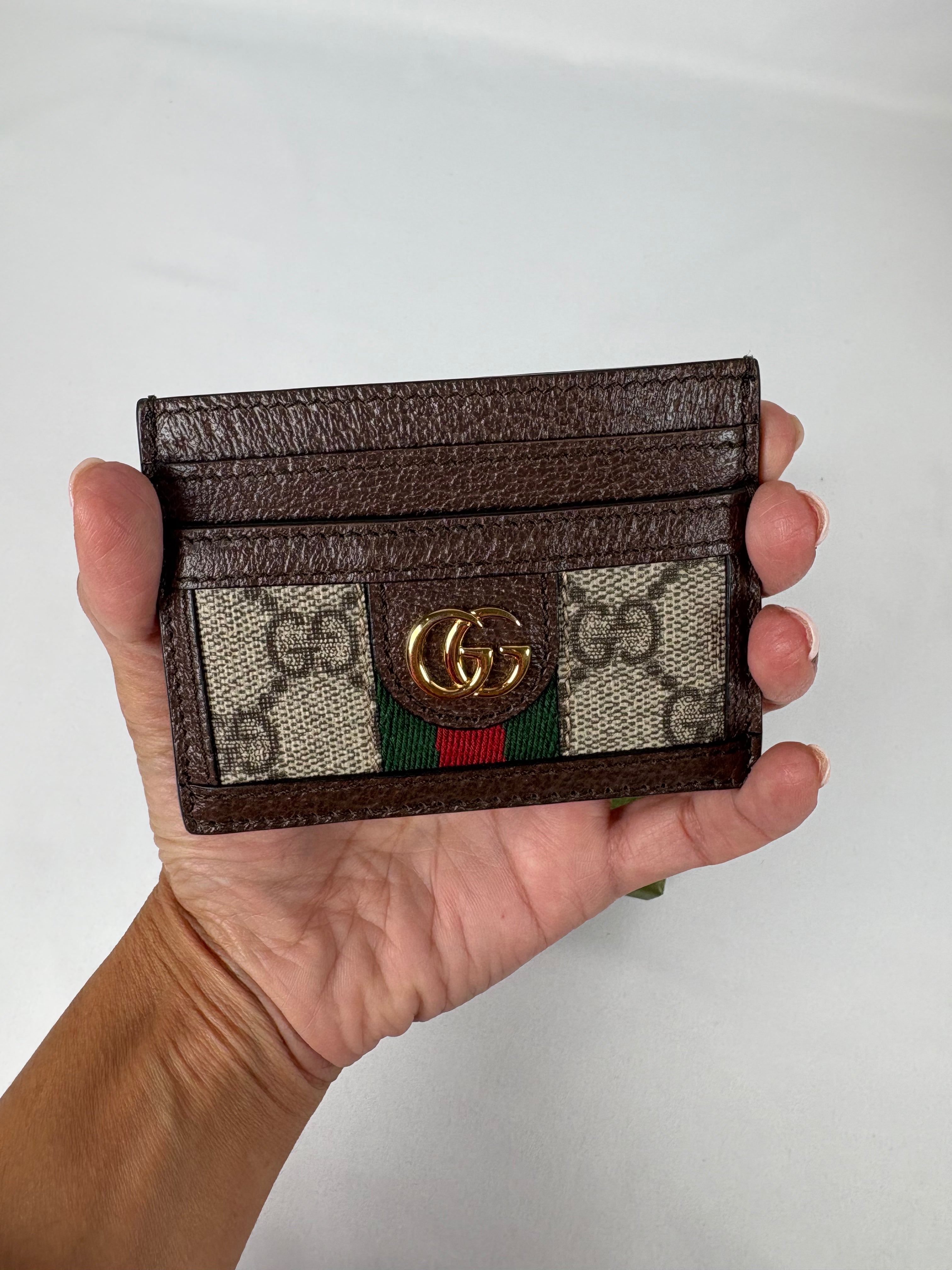 Pre-Owned GUCCI Ophidia Monogram Card Holder, One Size