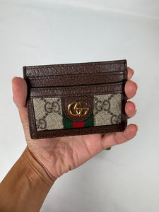 Pre-Owned GUCCI Ophidia Monogram Card Holder, One Size