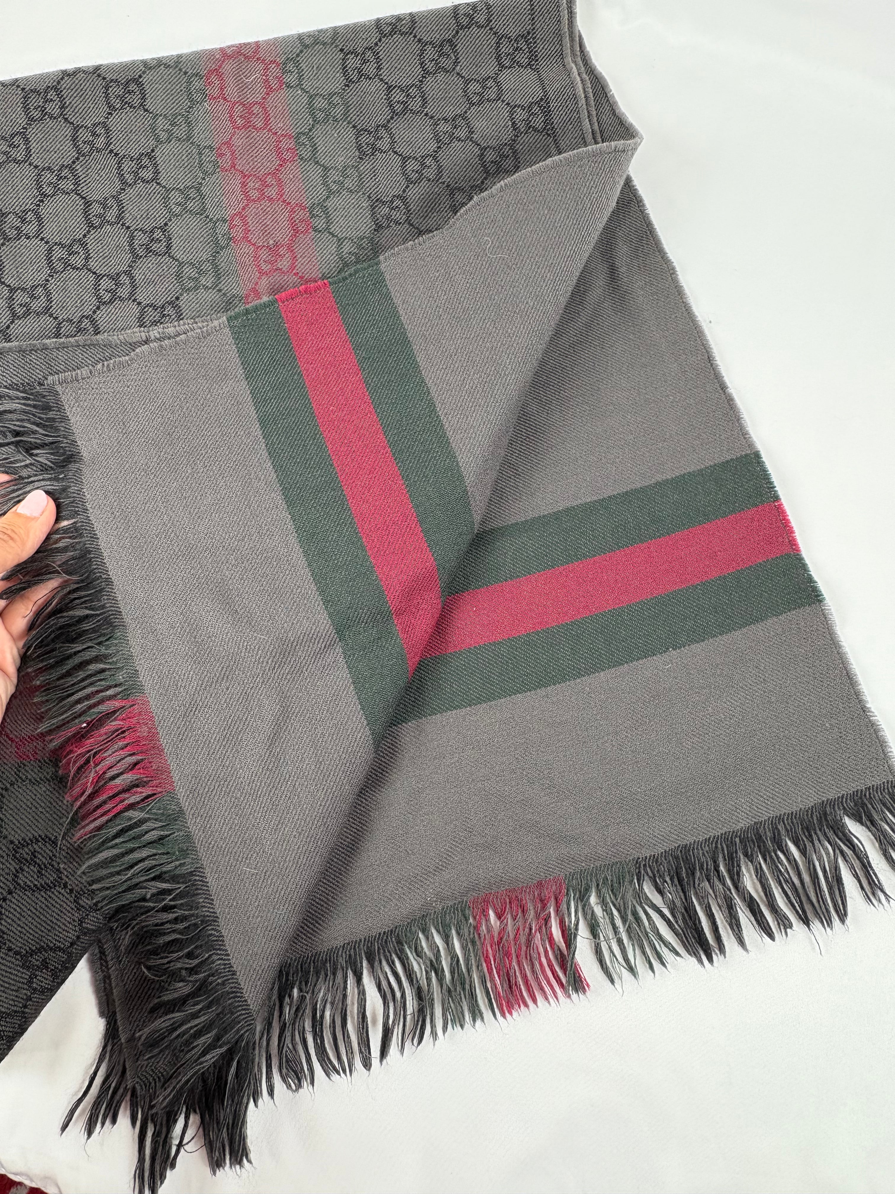 Pre-Owned GUCCI Dark Grey Scarf