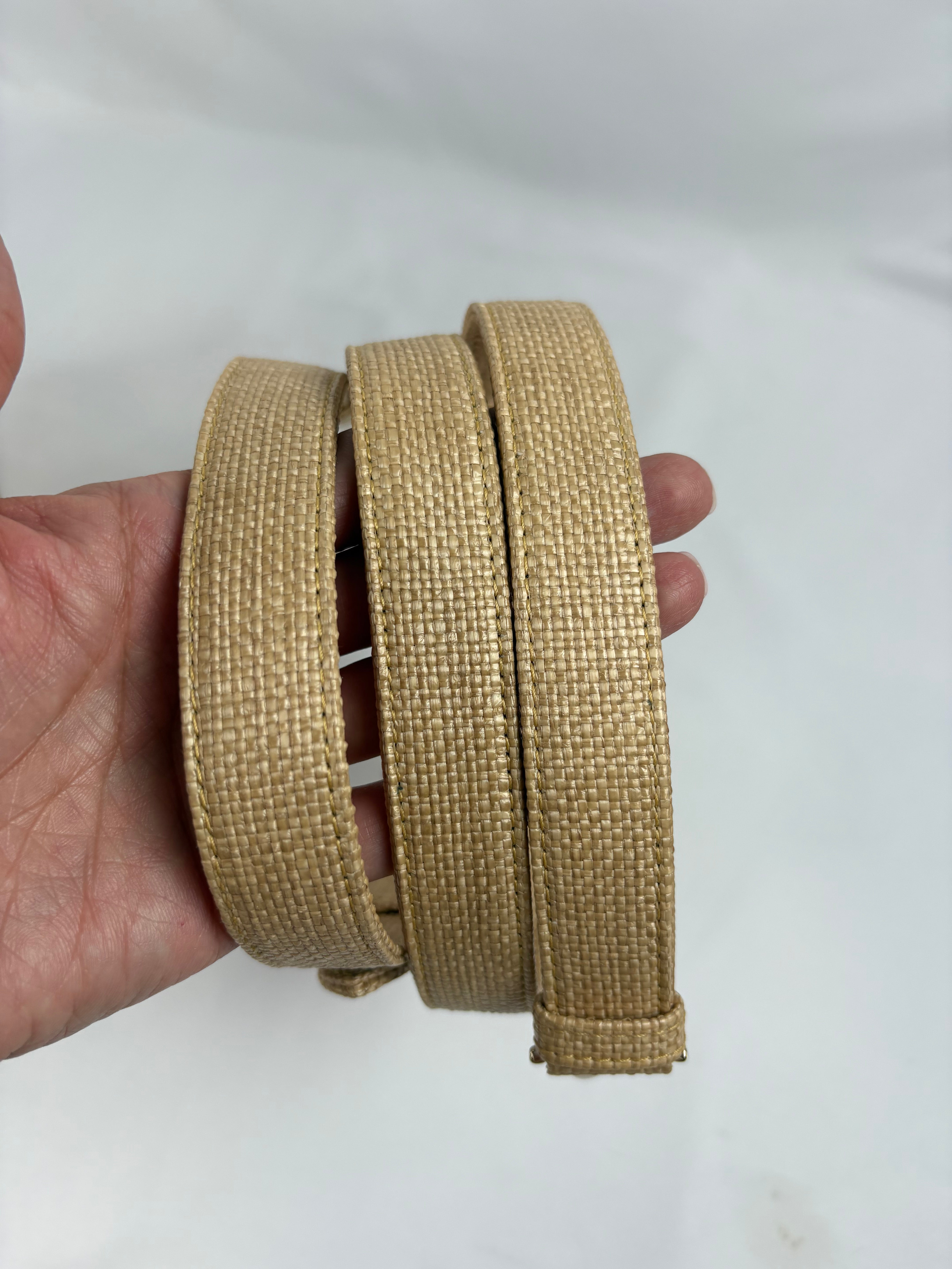 Pre-Owned CHRISTIAN DIOR Lady D-lite Natural Raffia Handbag, Medium