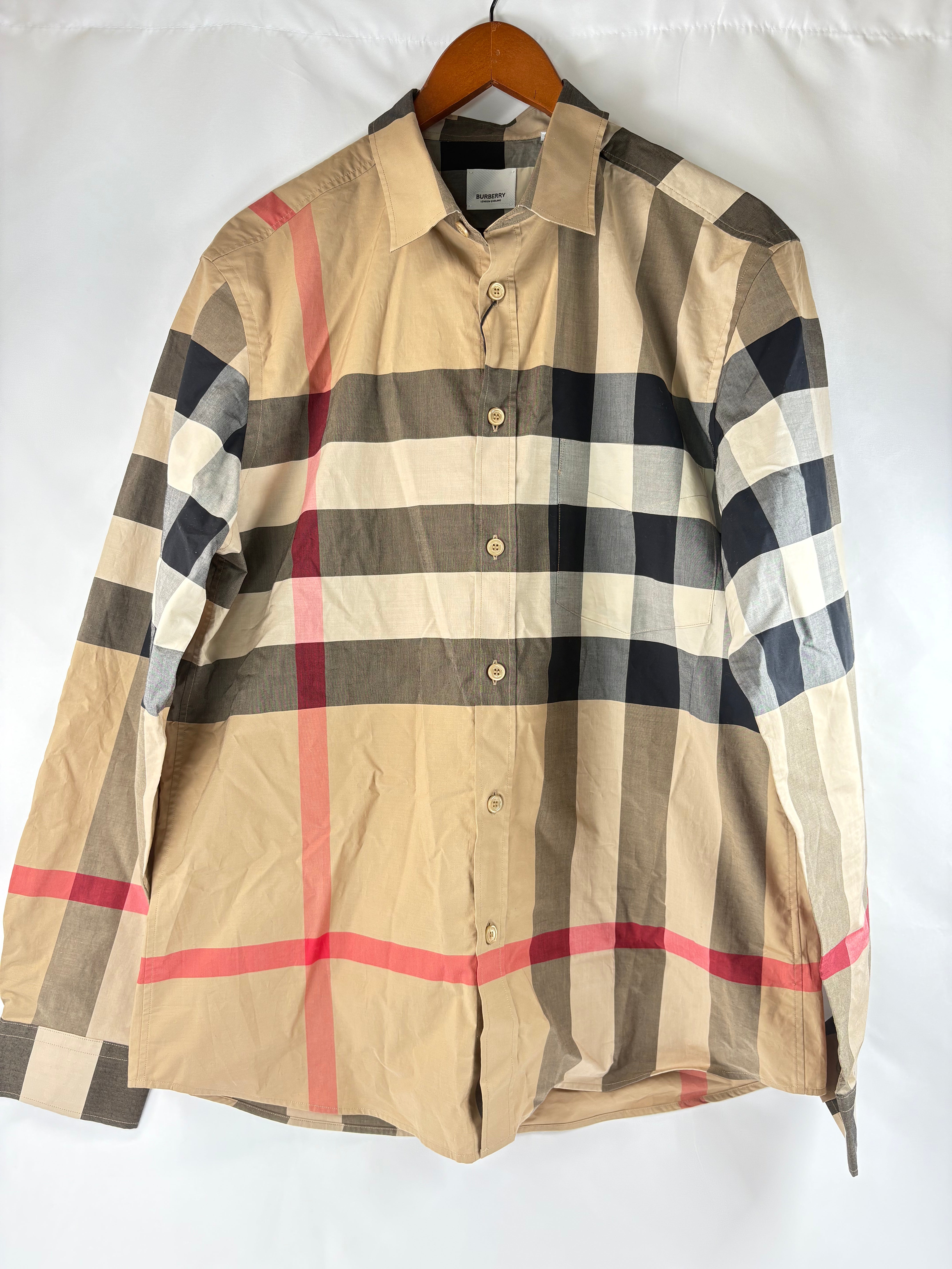 Pre-Owned BURBERRY Somerton Nova Check Dress Shirt, XL