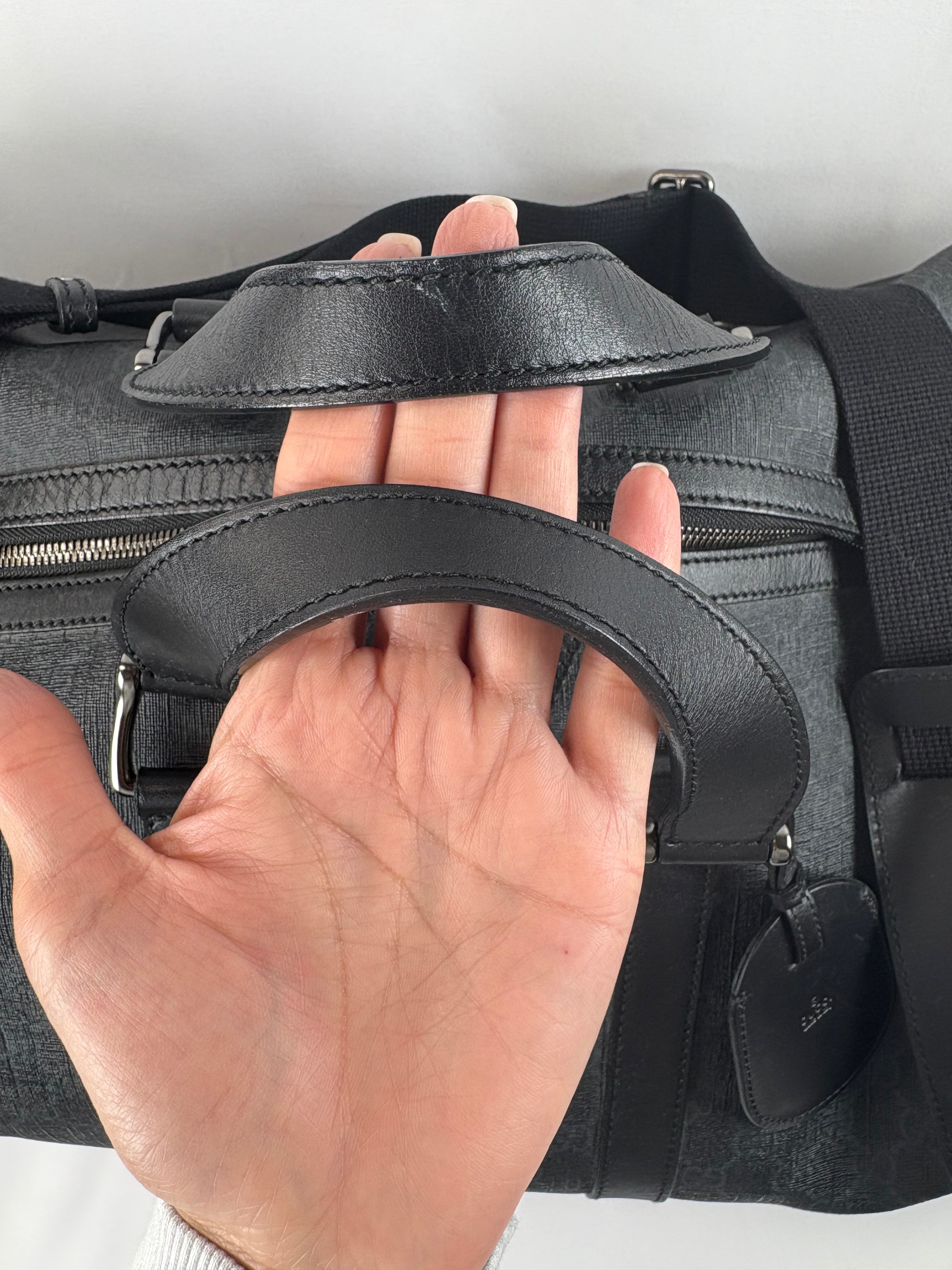 Pre-Owned GUCCI Supreme Canvas Carry-On Black Luggage