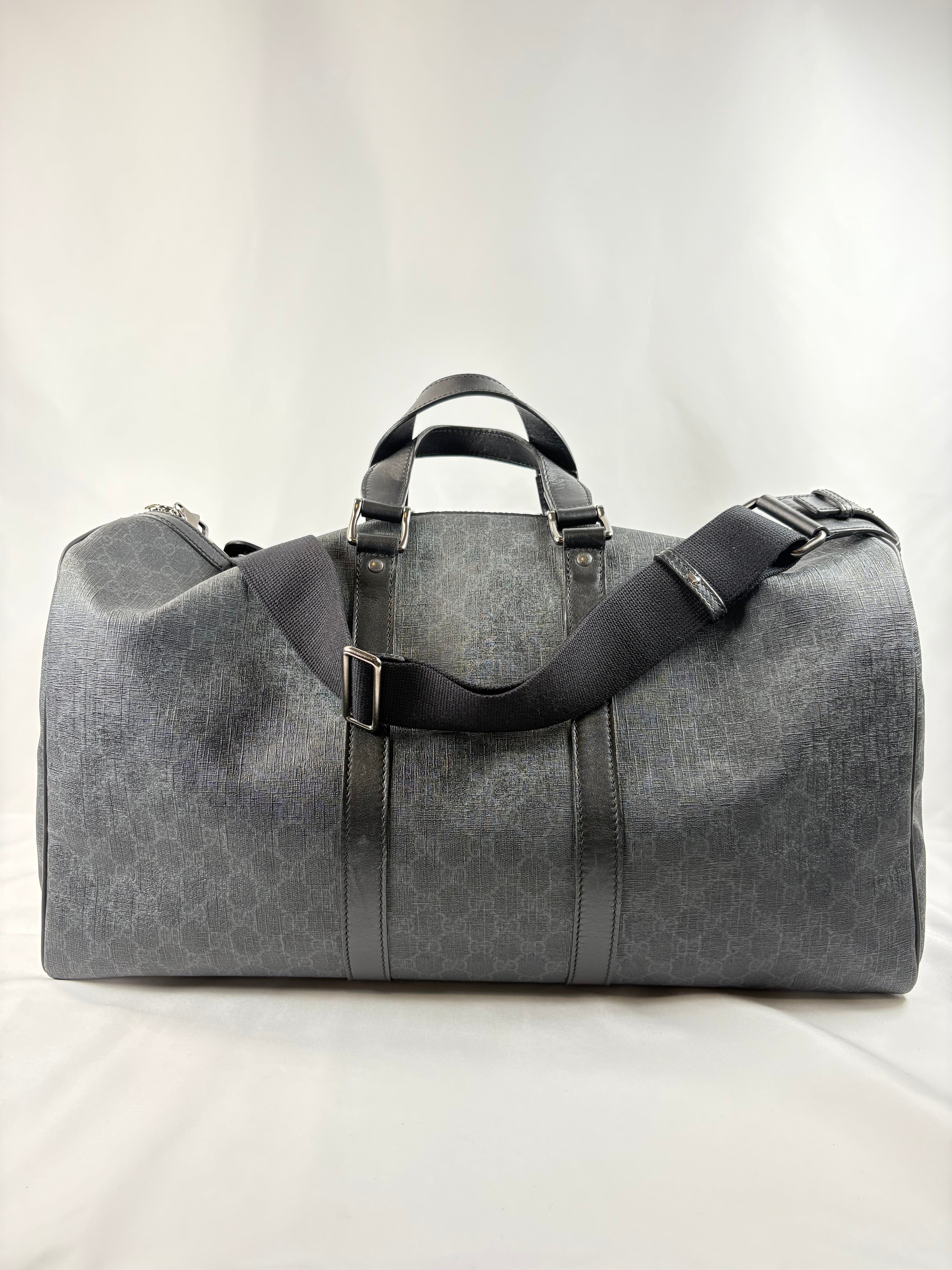 Pre-Owned GUCCI Supreme Canvas Carry-On Black Luggage