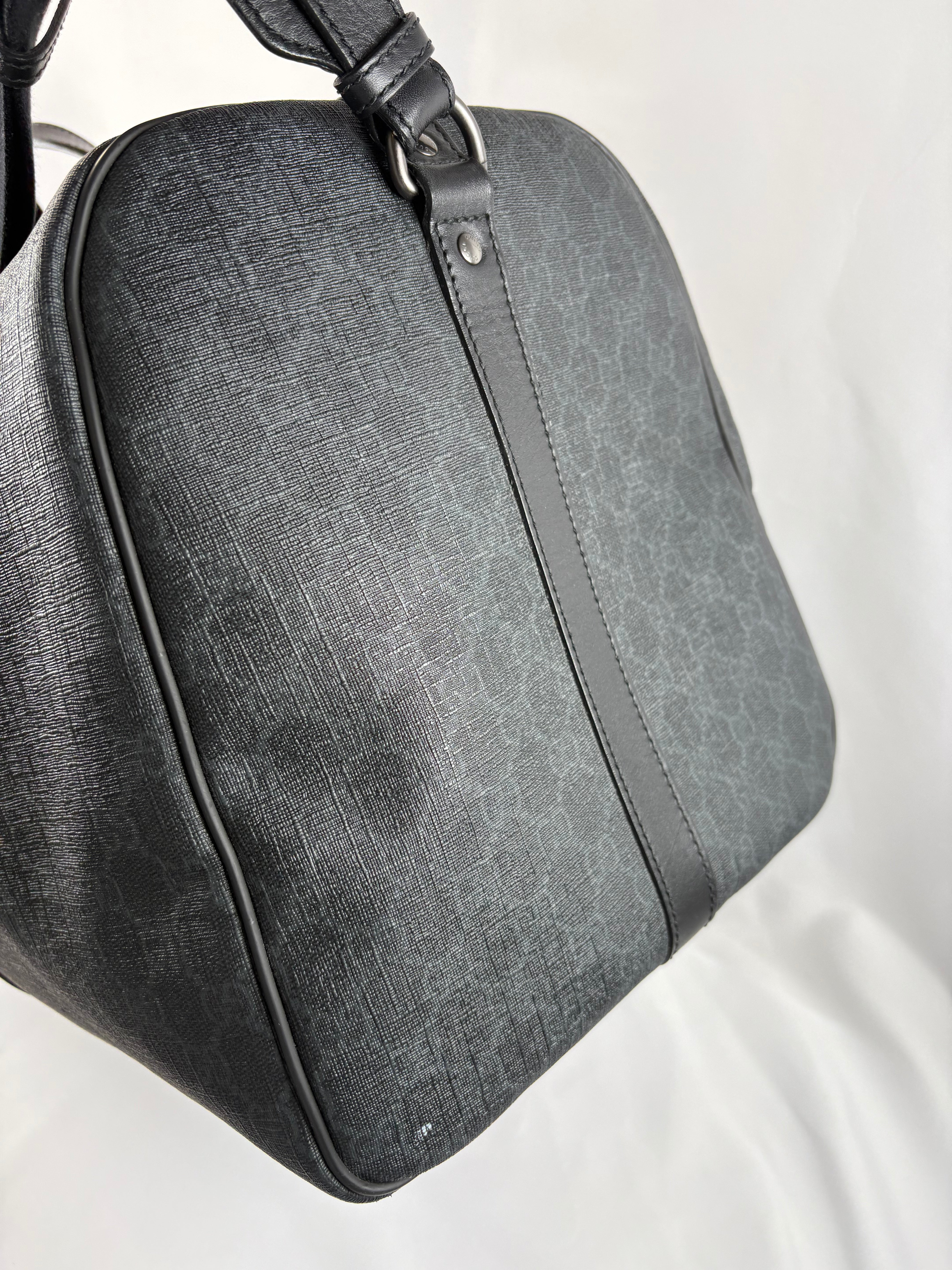 Pre-Owned GUCCI Supreme Canvas Carry-On Black Luggage