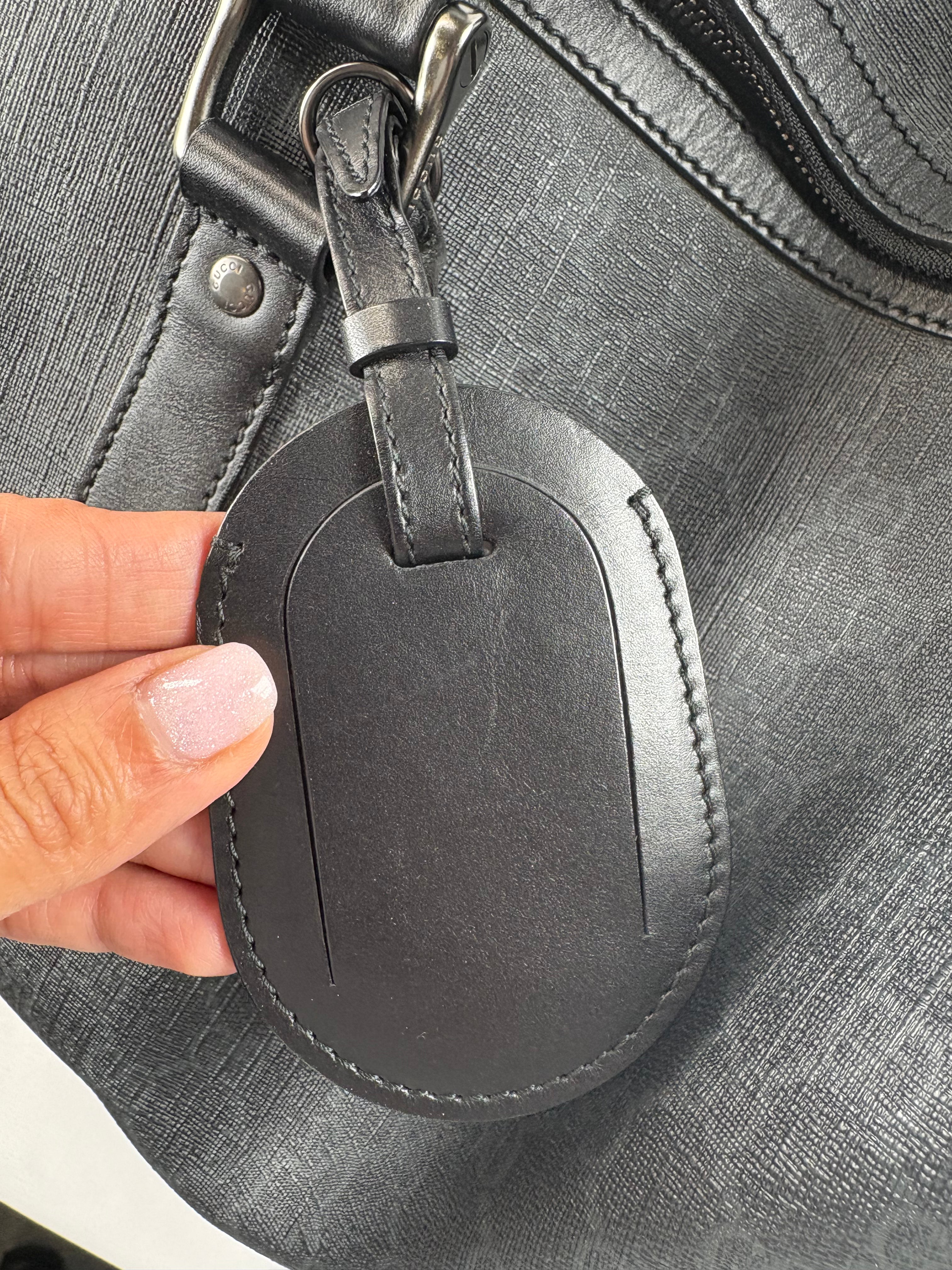 Pre-Owned GUCCI Supreme Canvas Carry-On Black Luggage