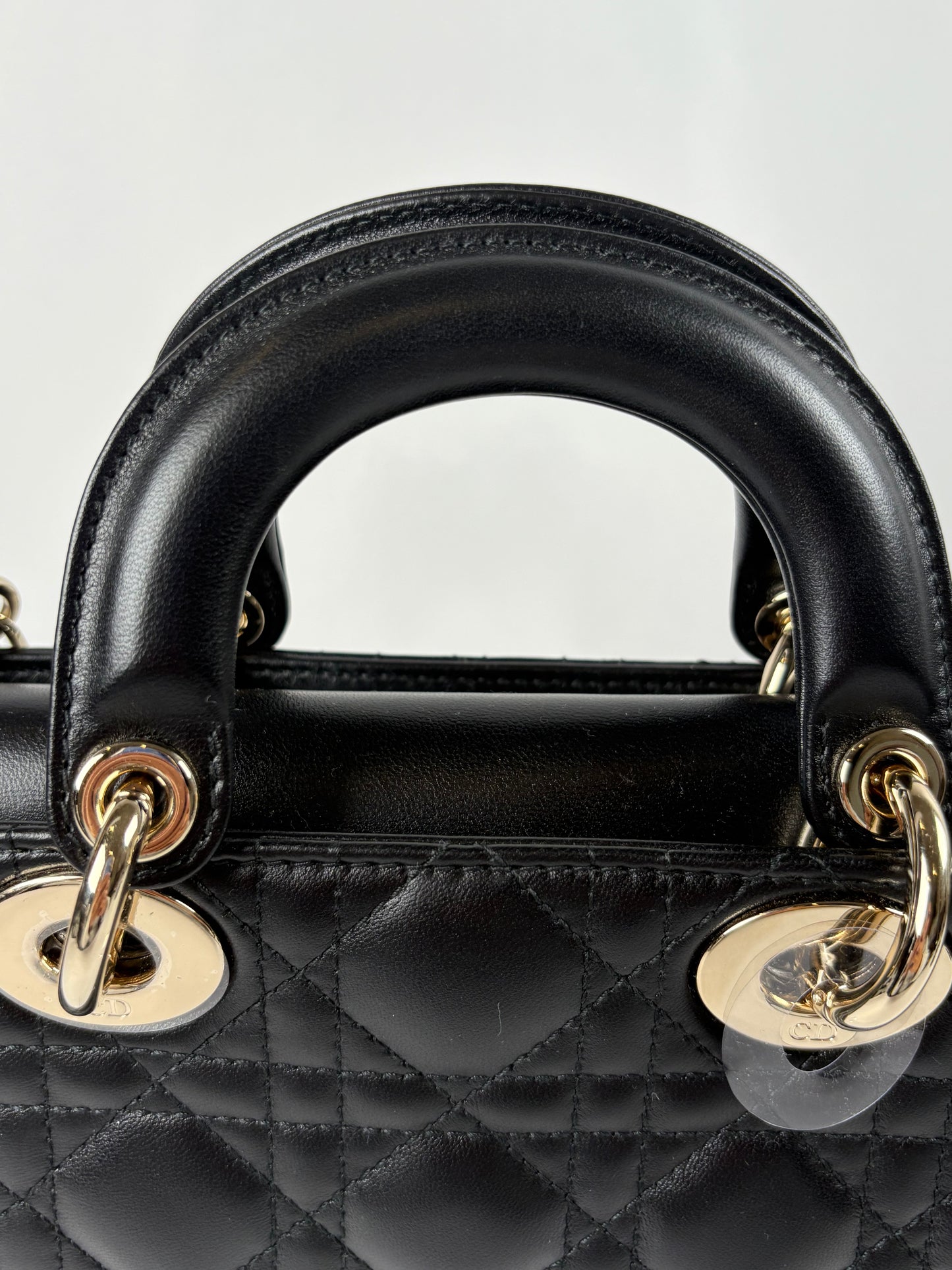 Pre-Owned CHRISTIAN DIOR Lady D-Joy Black Handbag, Small