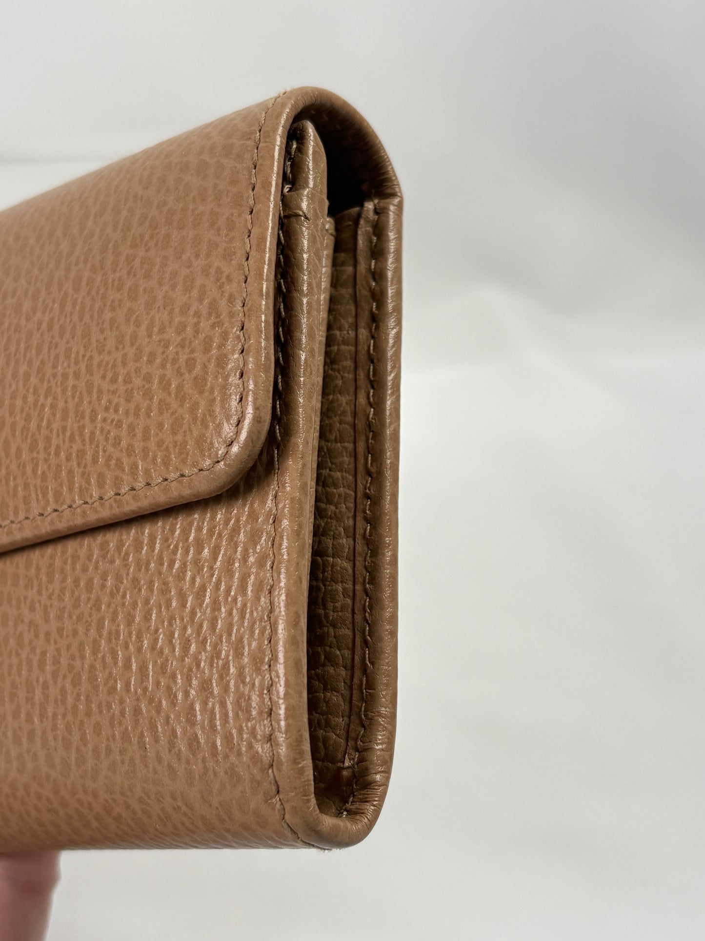 Pre-Owned GUCCI Interlocking GG Camel Brown Wallet