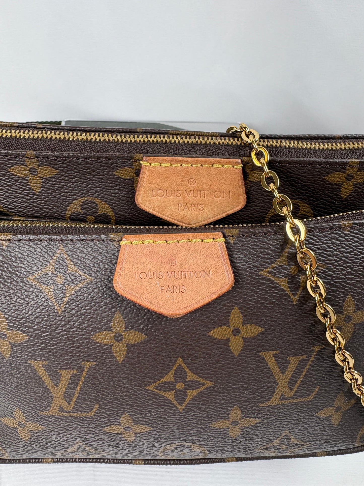 Pre-Owned LOUIS VUITTON Multi Pochette Khaki  Handbag
