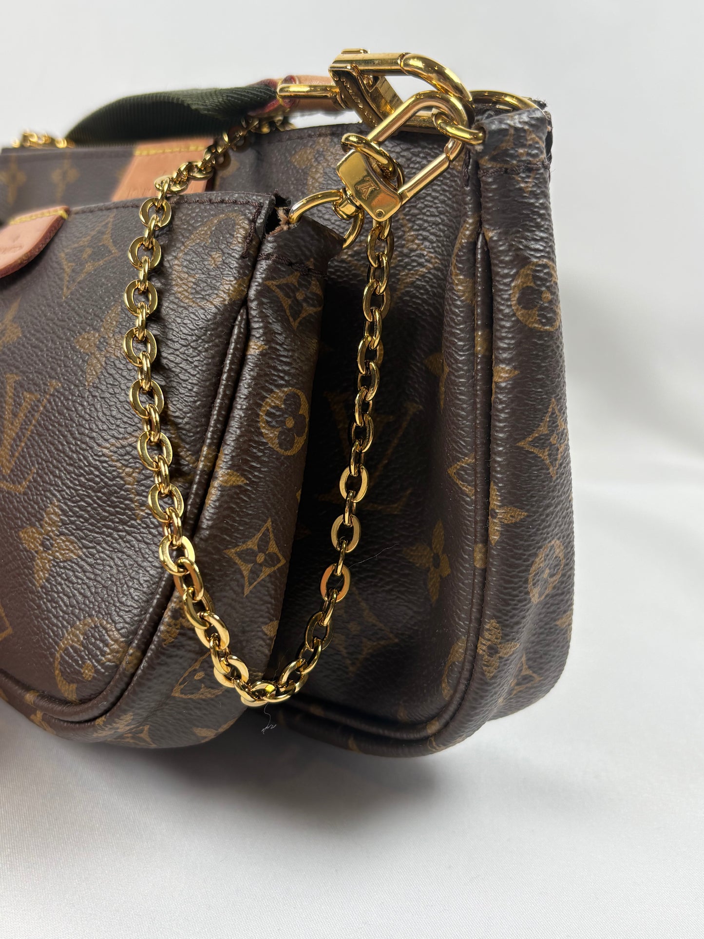 Pre-Owned LOUIS VUITTON Multi Pochette Khaki  Handbag