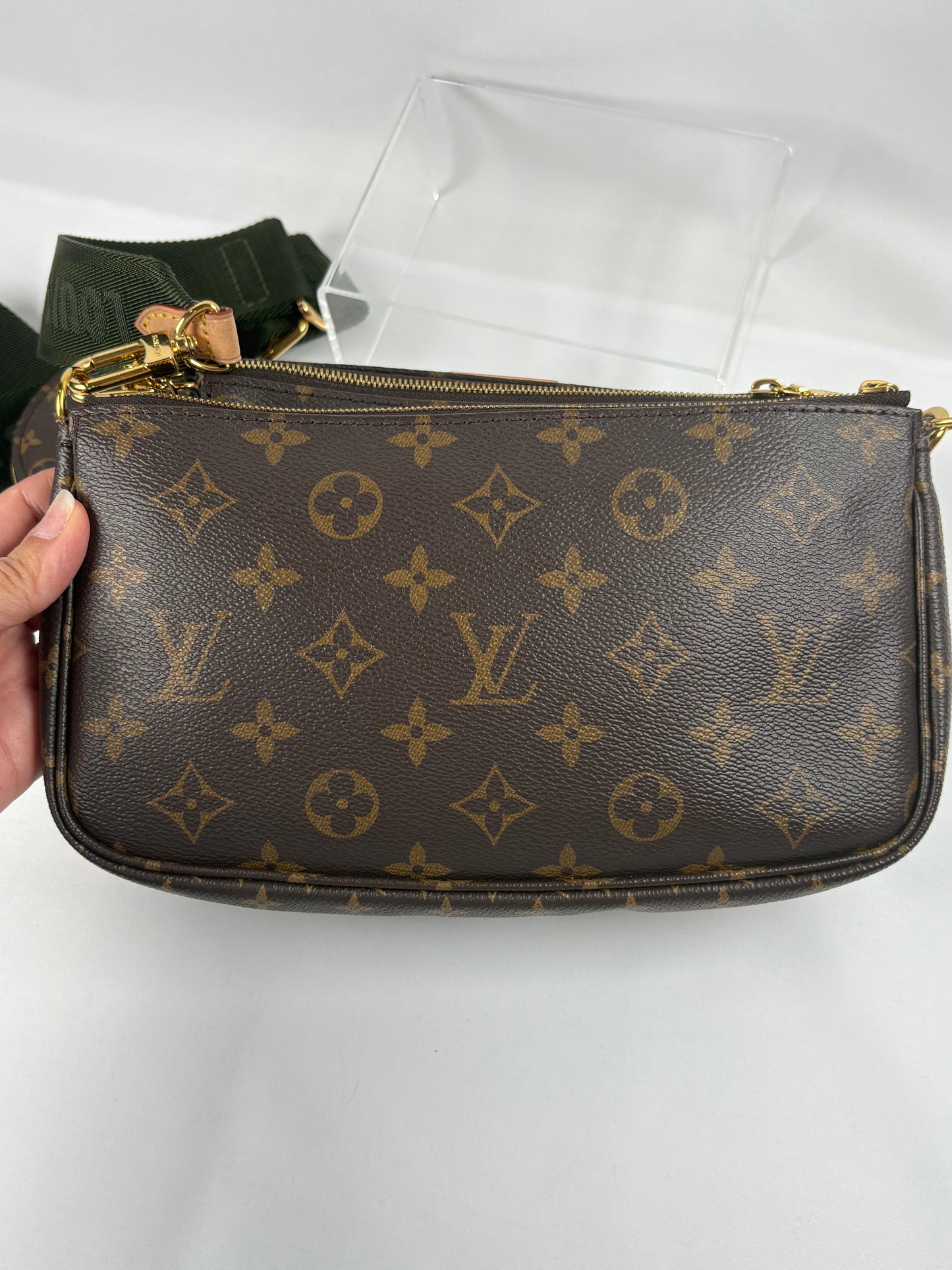 Pre-Owned LOUIS VUITTON Multi Pochette Khaki  Handbag