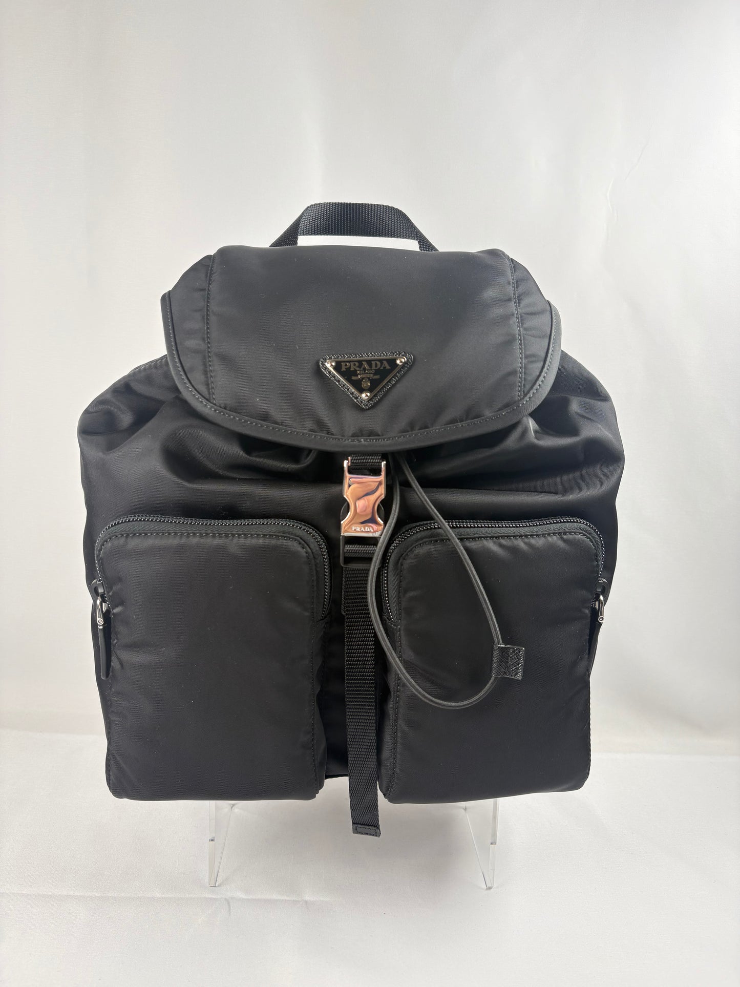 Pre-Owned PRADA Tessuto Nylon Black Backpack